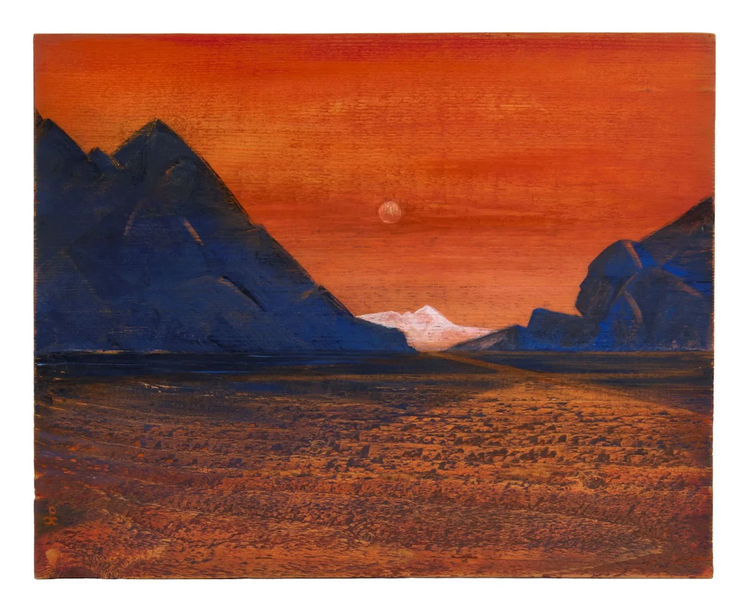 ROERICH, Nicolas (1874–1947) Sunset over the Himalayas Tempera on