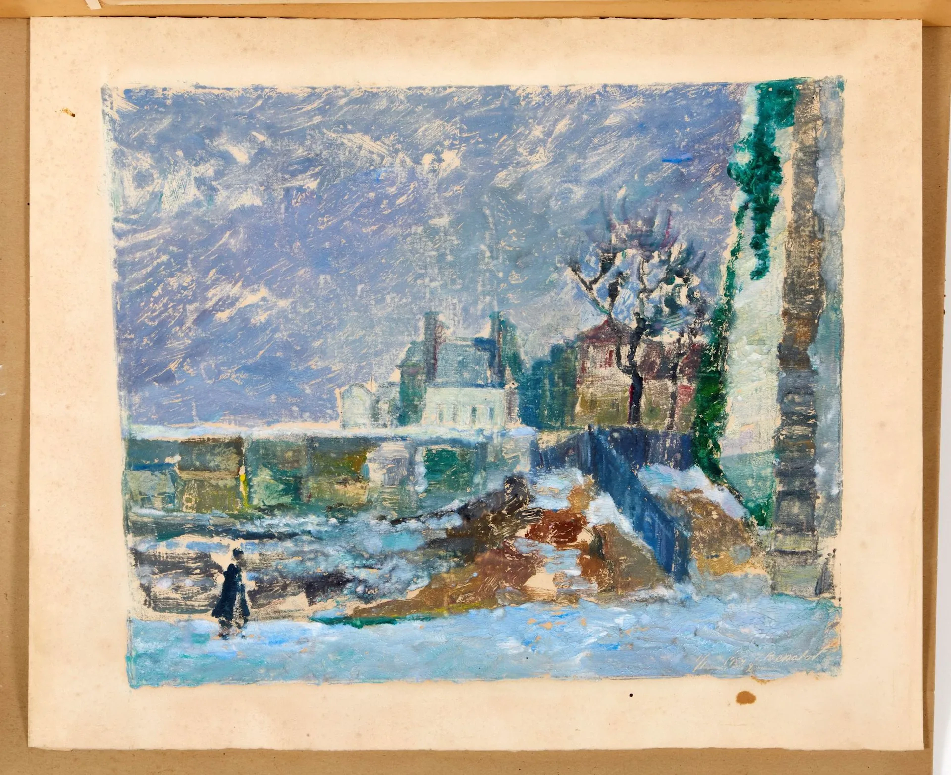 BENATOV, Leonardo (1899–1972) Paris Suburbs. Chevreuse (?), 1954 Oil