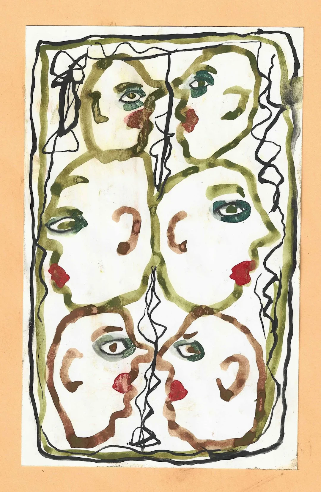 BAKHCHANYAN, Vagrich (1938–2009) Faces, 1994 Watercolor, gouache on