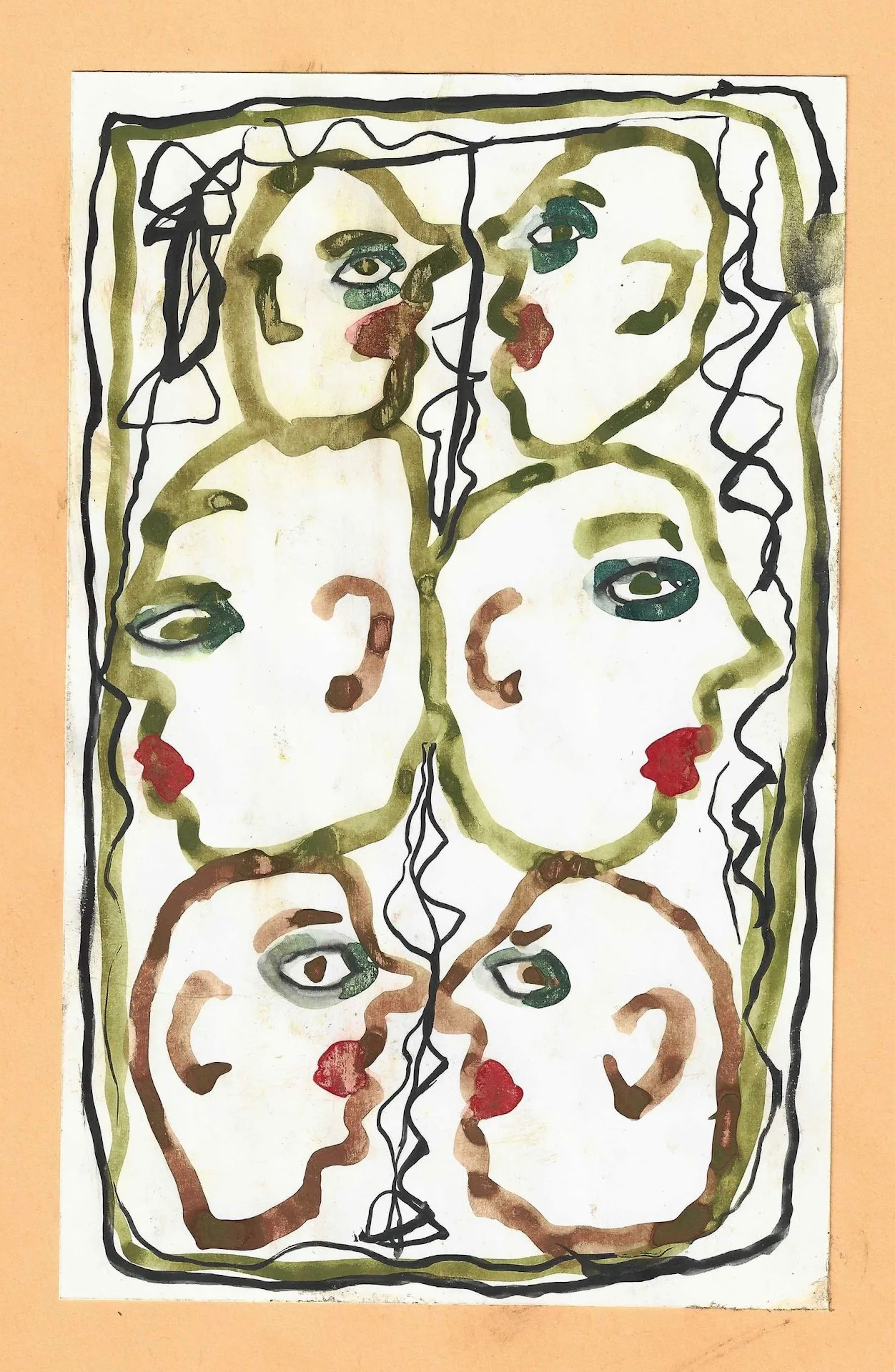BAKHCHANYAN, Vagrich (1938–2009) Faces, 1994 Watercolor, gouache on