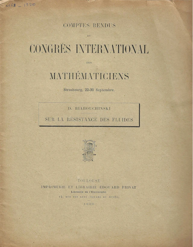 [SCIENTIFIC PUBLICATIONS] ARCHIVES of Dimitri RIABOUCHINSKY RIABOUCHINSKY