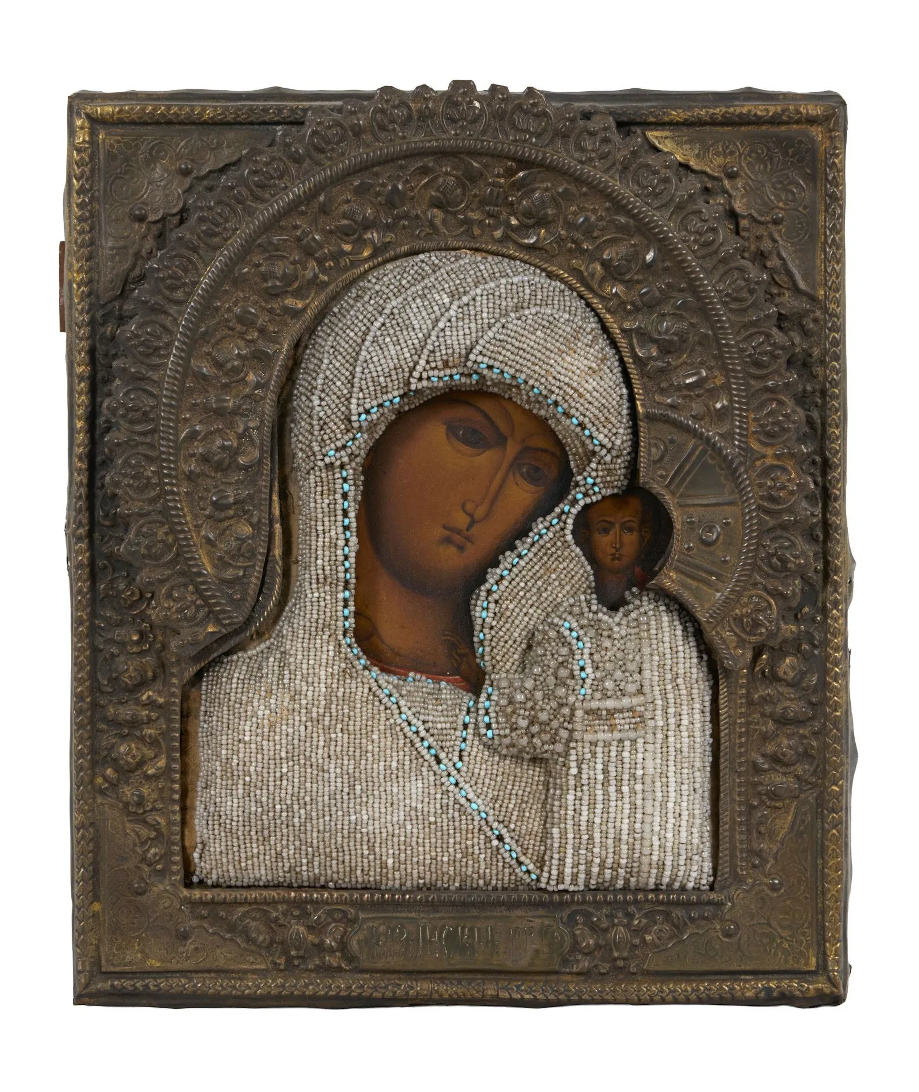 ICON "OUR LADY OF KAZAN" Russia, early 20th century Tempera on wood.
