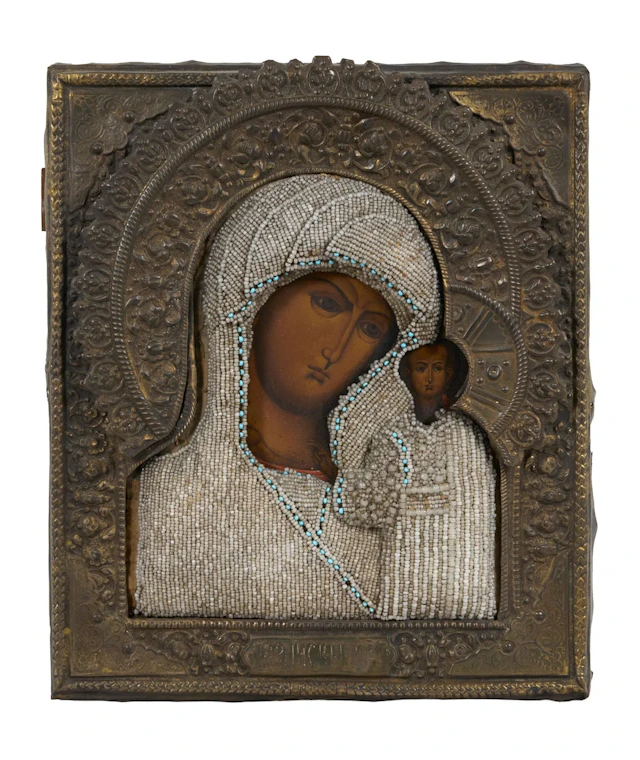 ICON "OUR LADY OF KAZAN" Russia, early 20th century Tempera on wood.