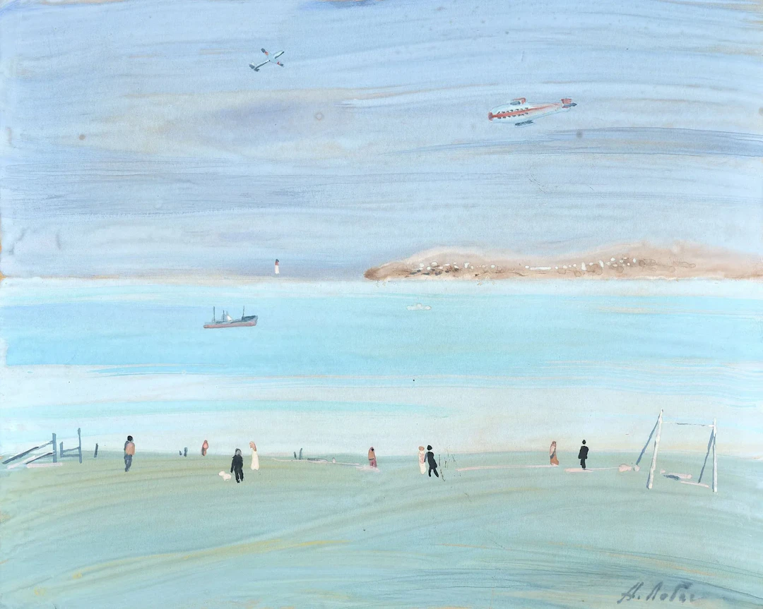 Alexandre LABAS (1900–1983) Seaside Watercolor and gouache on paper