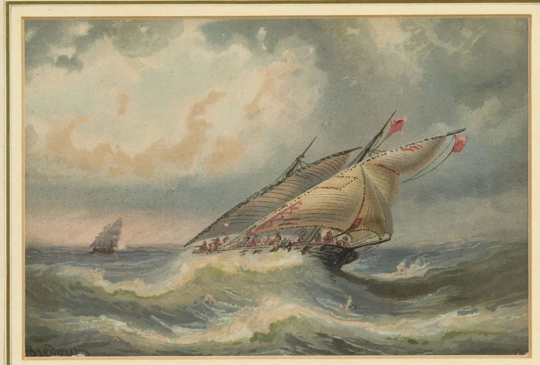 BREDOW, Albert (1827/28–1899) Storm at Sea Watercolor on paper Signed