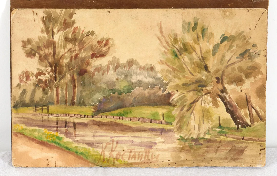 KOSTANDI Kharlampi (1860s–1917) Landscape Watercolor on laid paper