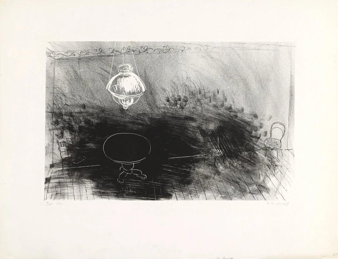 Yuri ANNENKOFF (1889–1974) The Lamp, 1930 Lithograph Signed lower