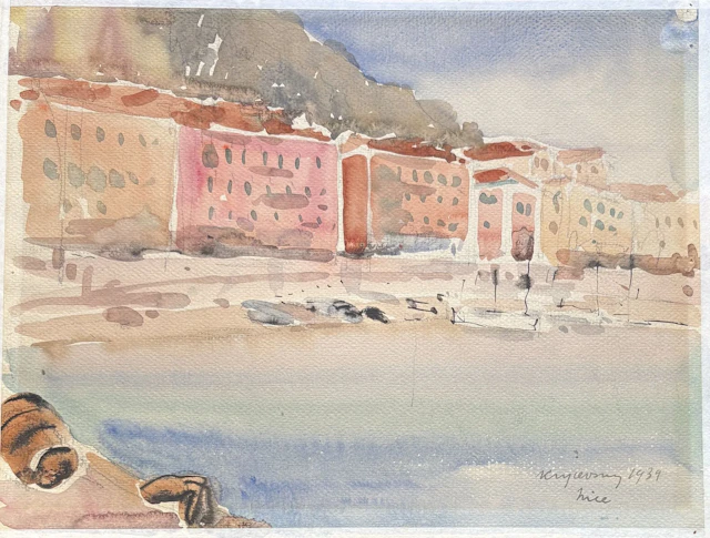 Nikolai KRYCHEVSKY (1898–1961) View of Nice, 1939 Watercolor on paper