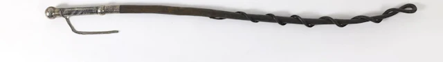 CAUCASIAN WHIP Metal, blackened, leather 83 cm, Made in Russia, Caucasus