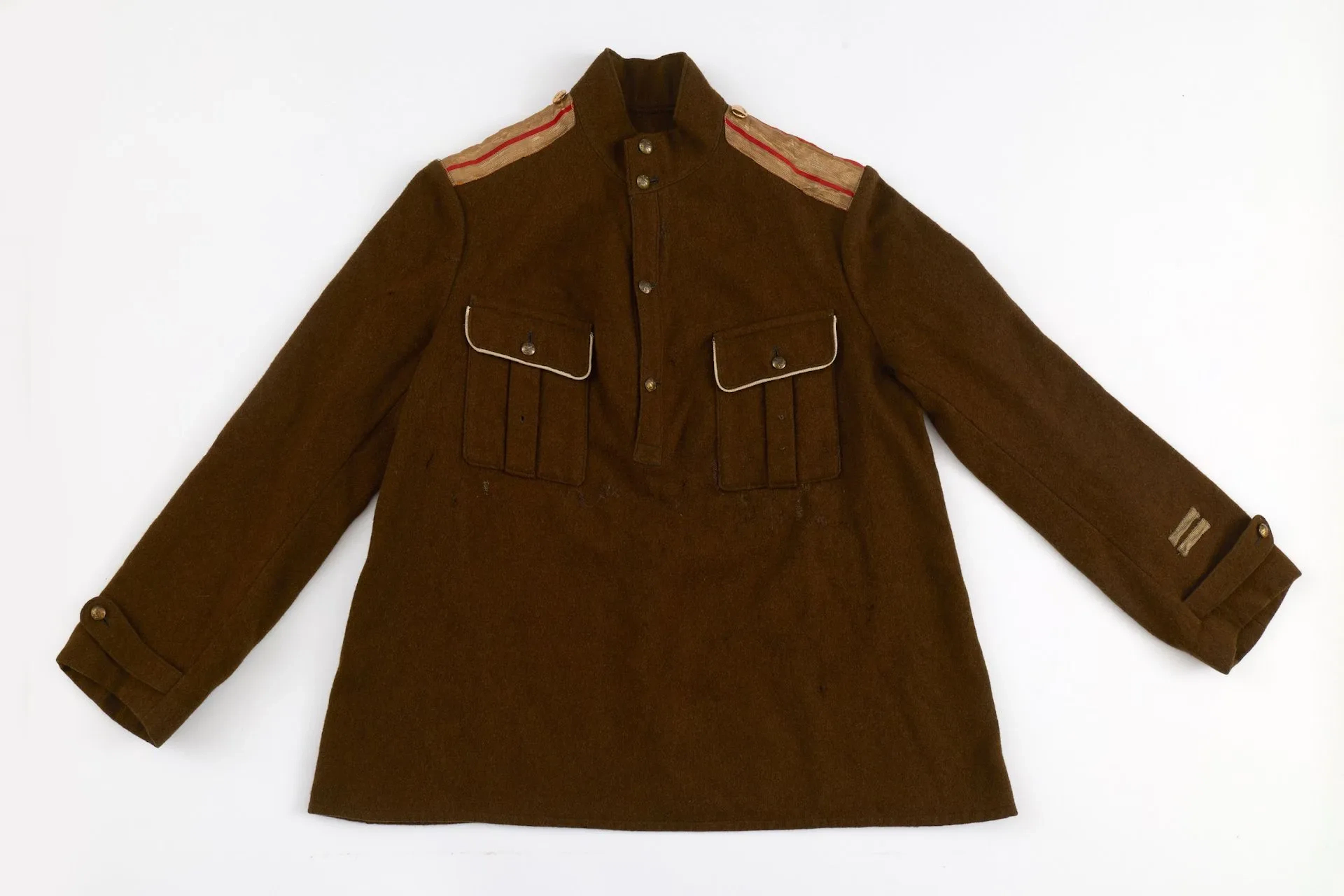 "GIMNASTERKA" OFFICER'S JACKET Civil War period, Russia Brown felt.