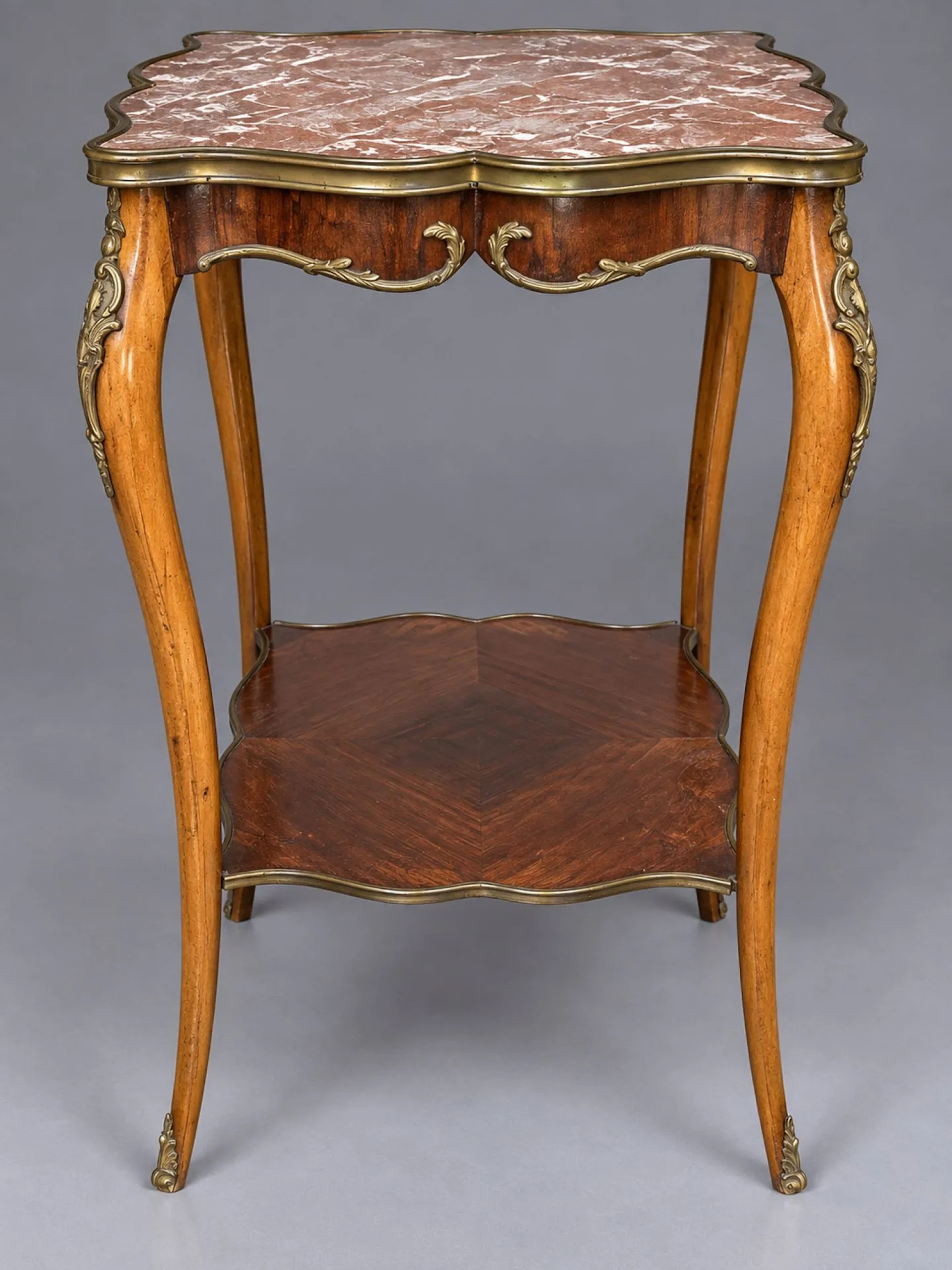 Wood veneer frame, top and spacer shelf cut with a scroll sa - Lot 267