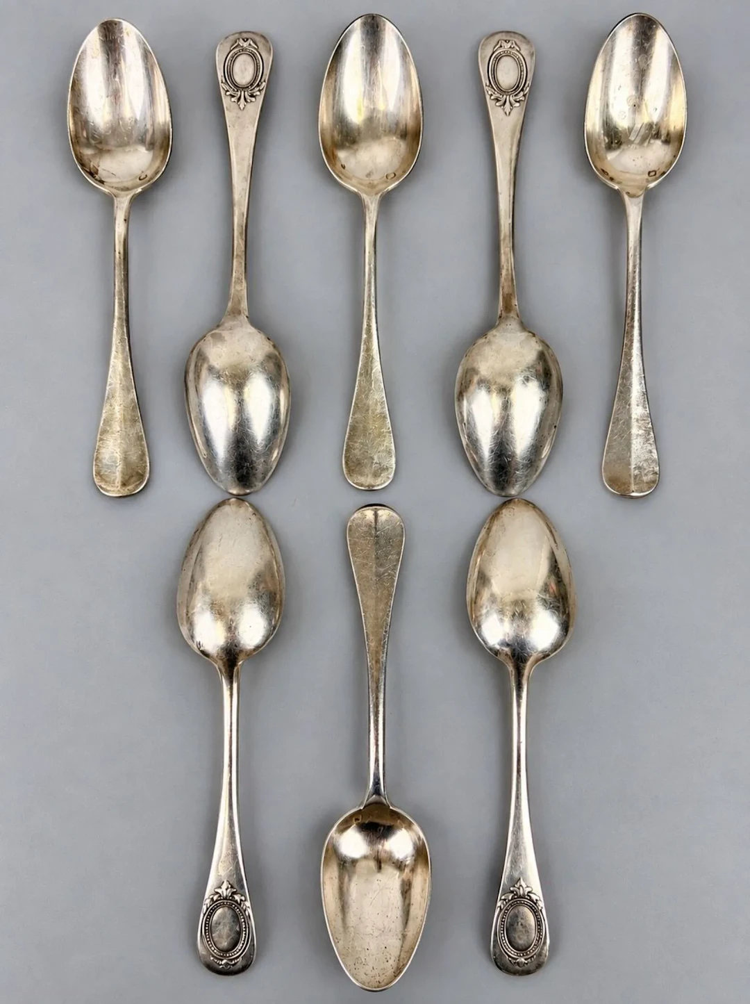 Set of 8 small 950-th silver teaspoons (Minerva hallmark); t - Lot 112