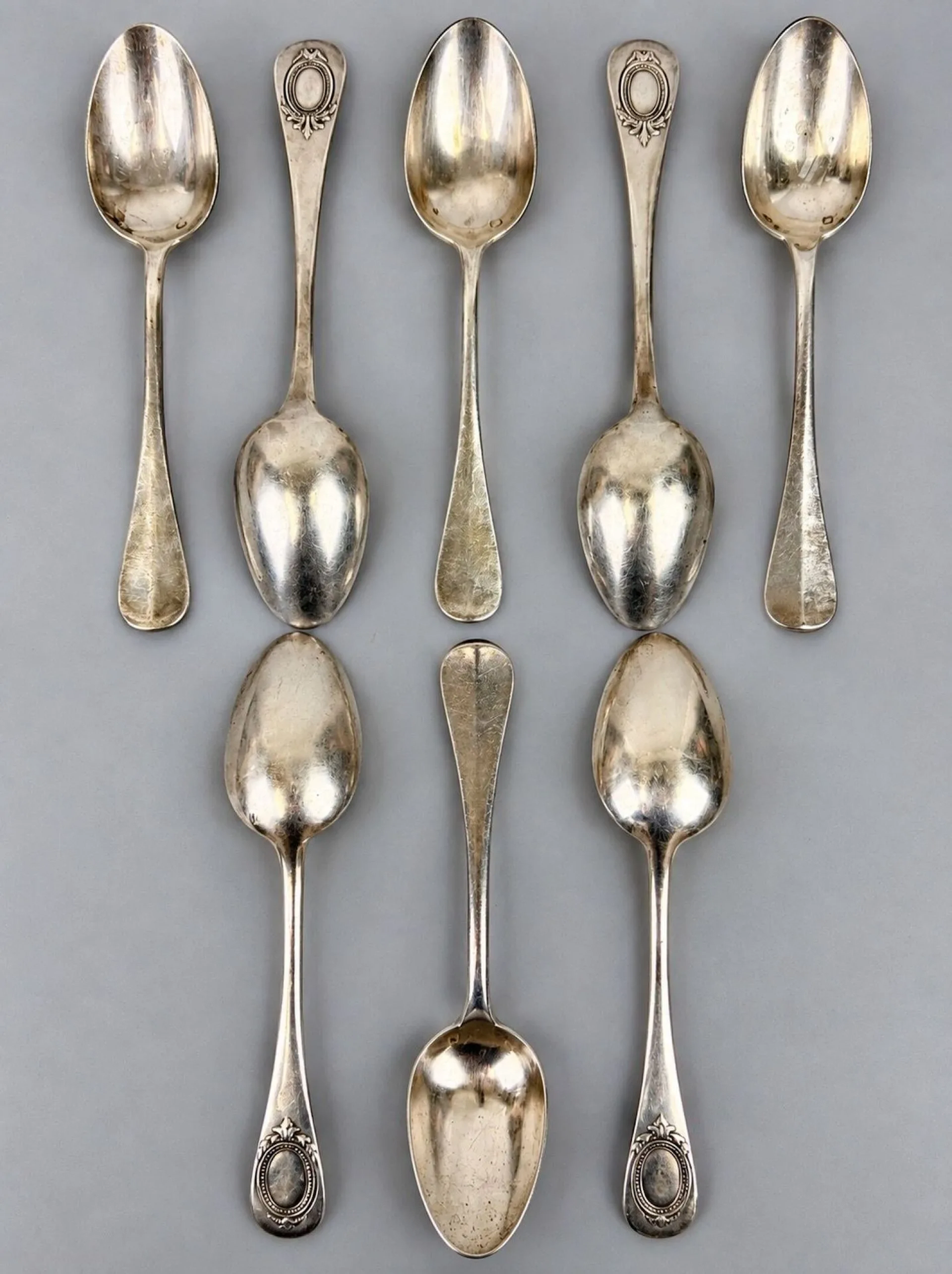 Set of 8 small 950-th silver teaspoons (Minerva hallmark); t - Lot 112