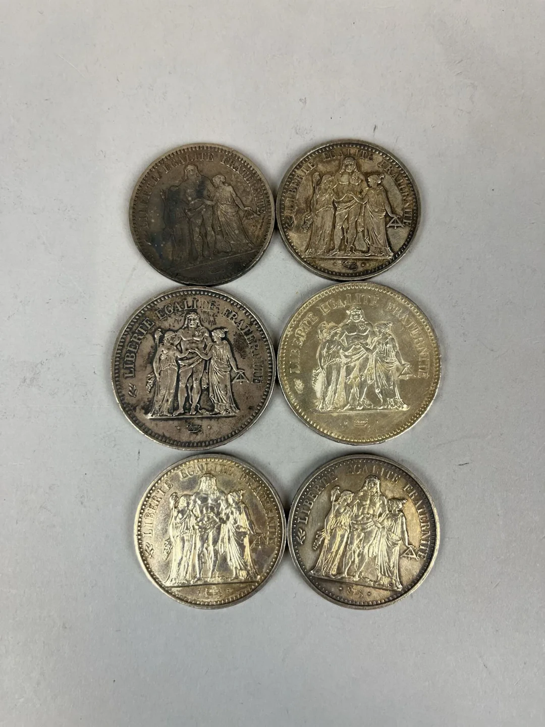 Set of 6 Silver Coins. Hercules. - Lot 103