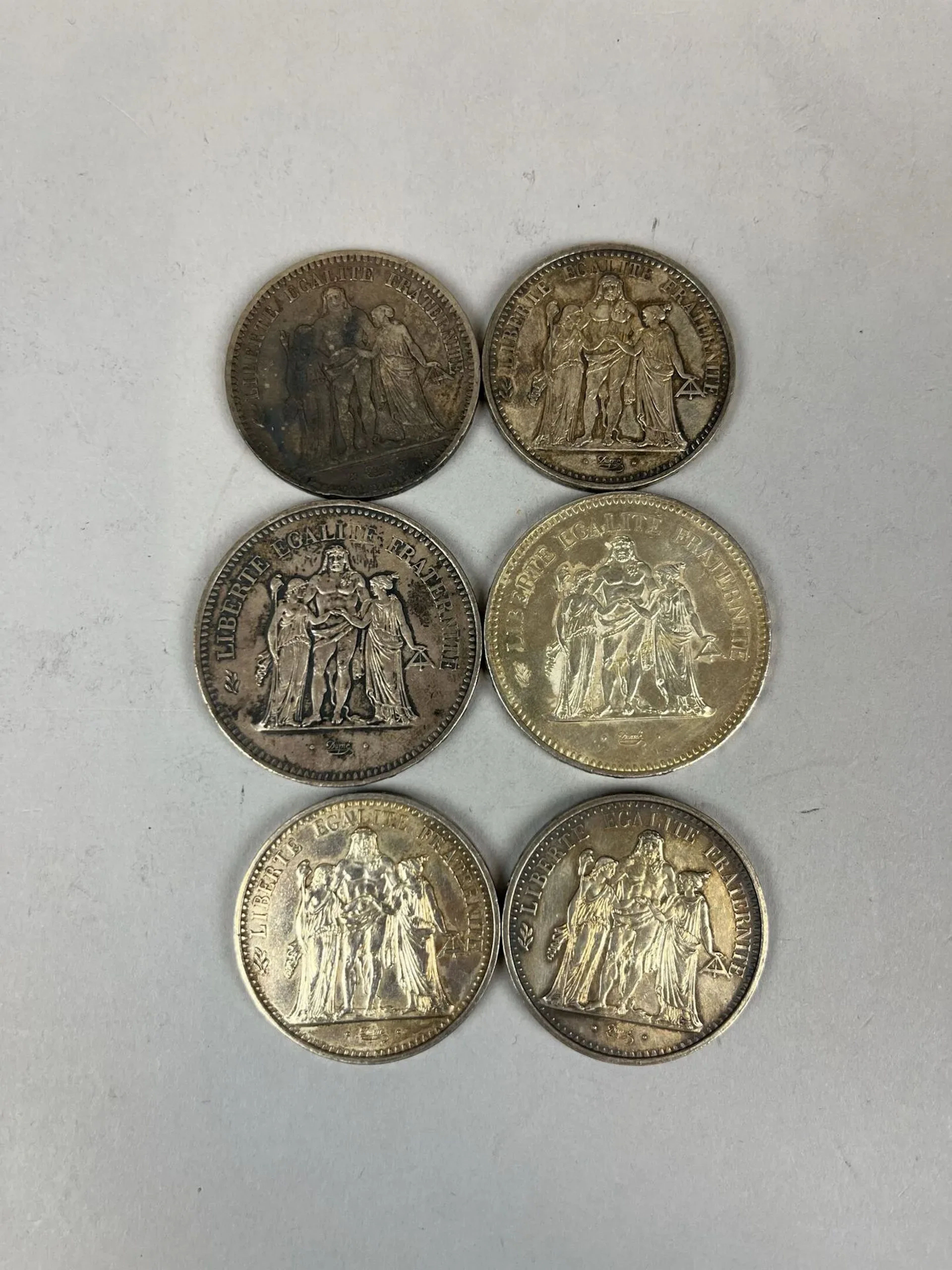 Set of 6 Silver Coins. Hercules. - Lot 103