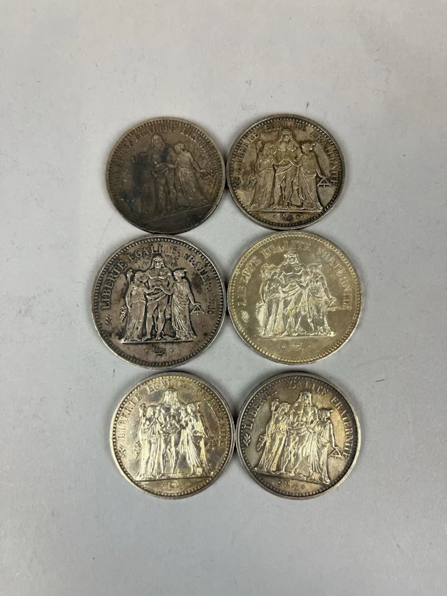 Set of 6 Silver Coins. Hercules. - Lot 103
