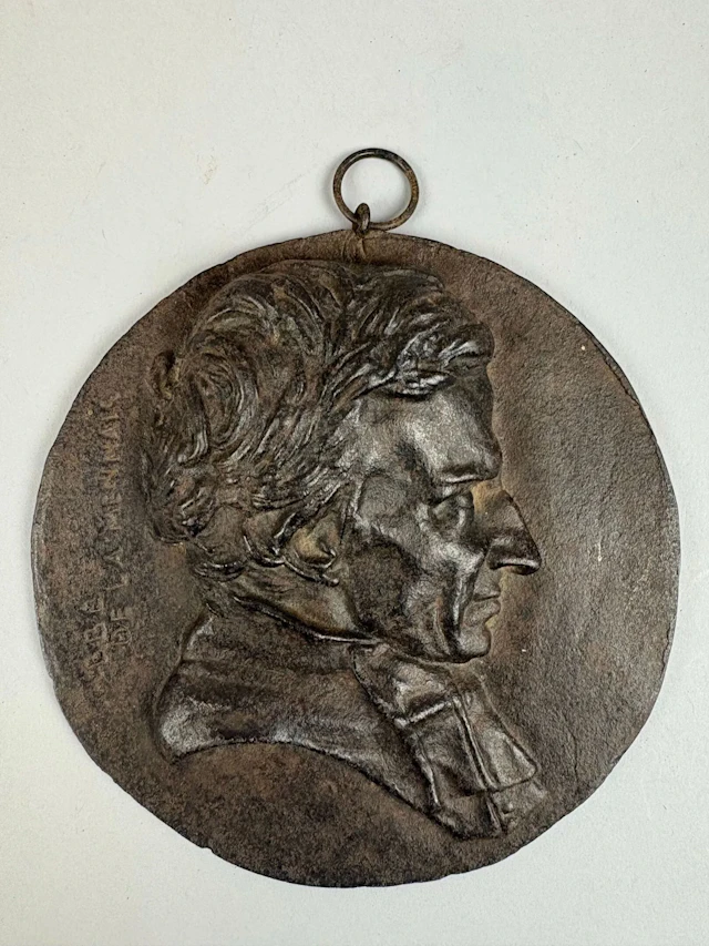 Bronze medallion depicting Georges Cuvier in high relief, vi - Lot 256