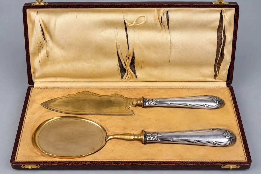 950-thousandths silver-plated ice service set (Minerva hallm - Lot 114