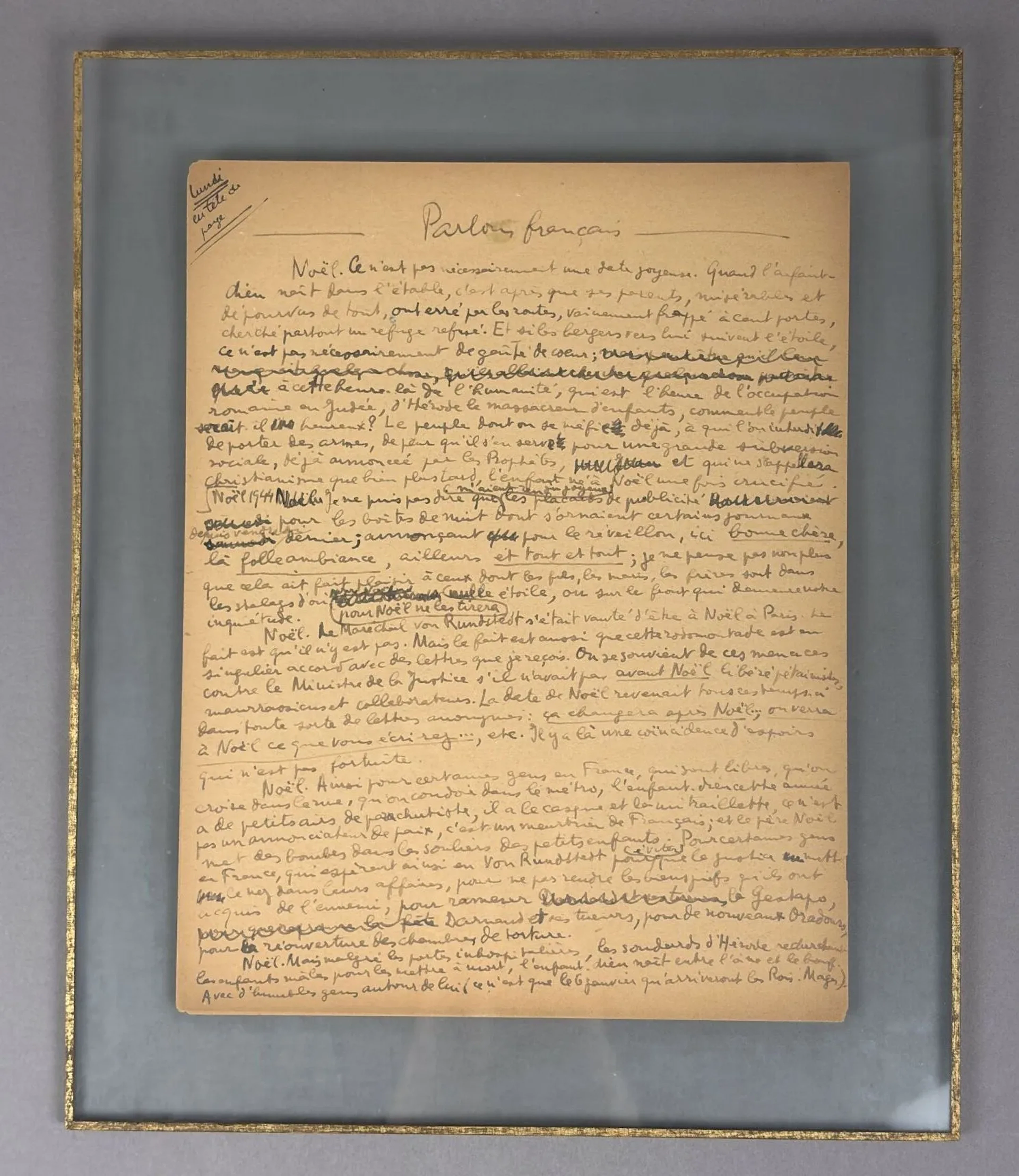 Louis ARAGON (1897–1982). Autograph manuscript signed “Franç - Lot 135