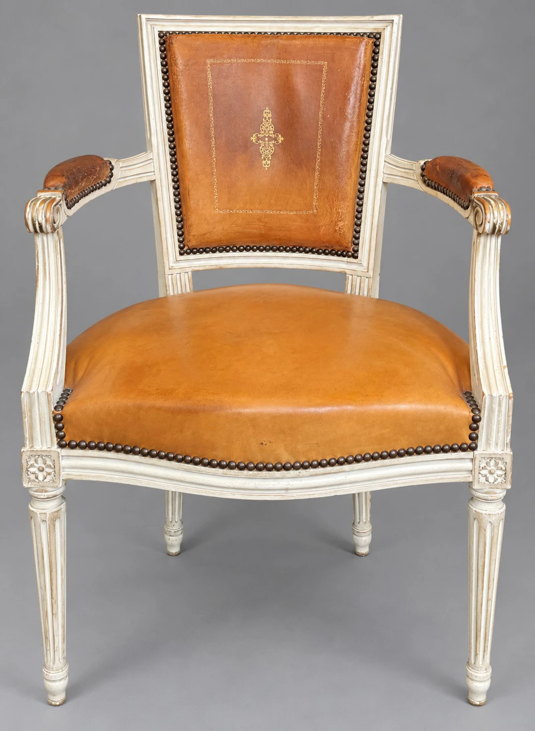 Lacquered wooden armchair with molded and carved details, ta - Lot 260