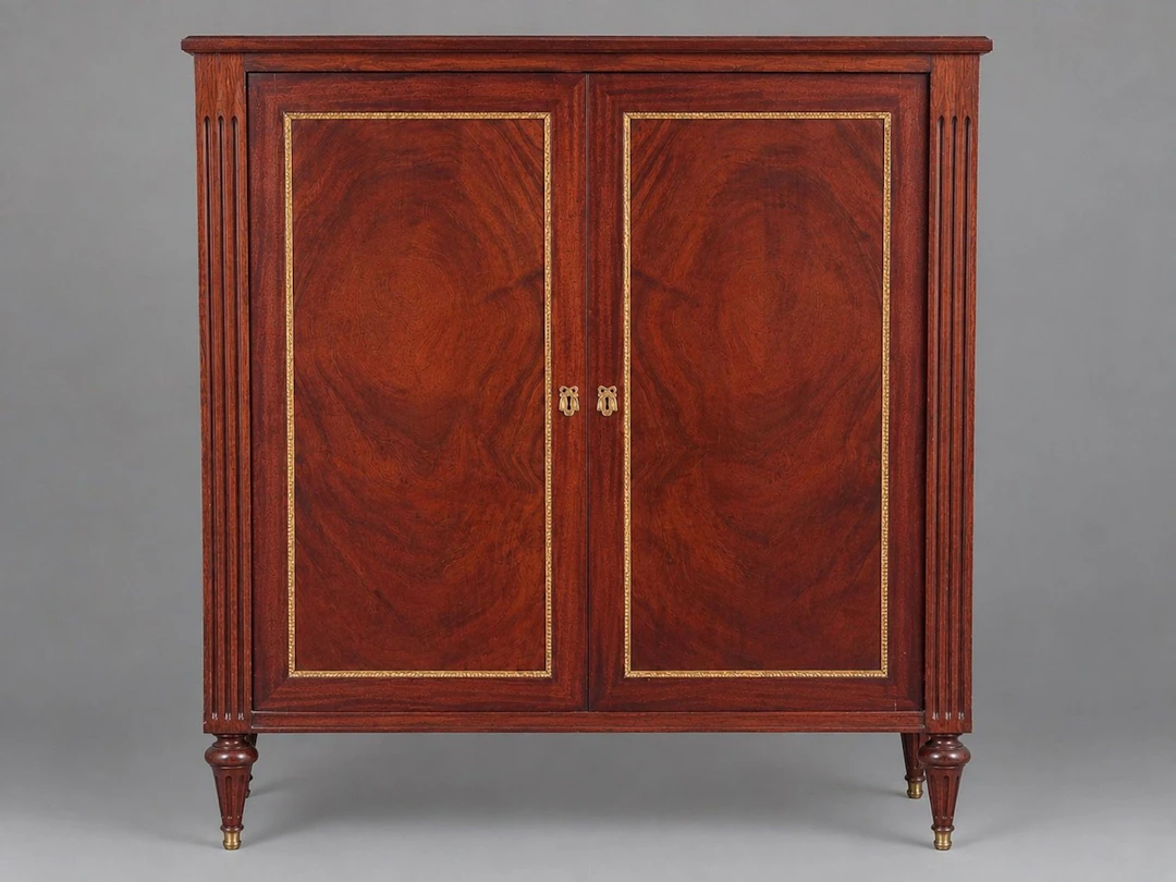 A mahogany and mahogany veneer sideboard with two hinged doo - Lot 263