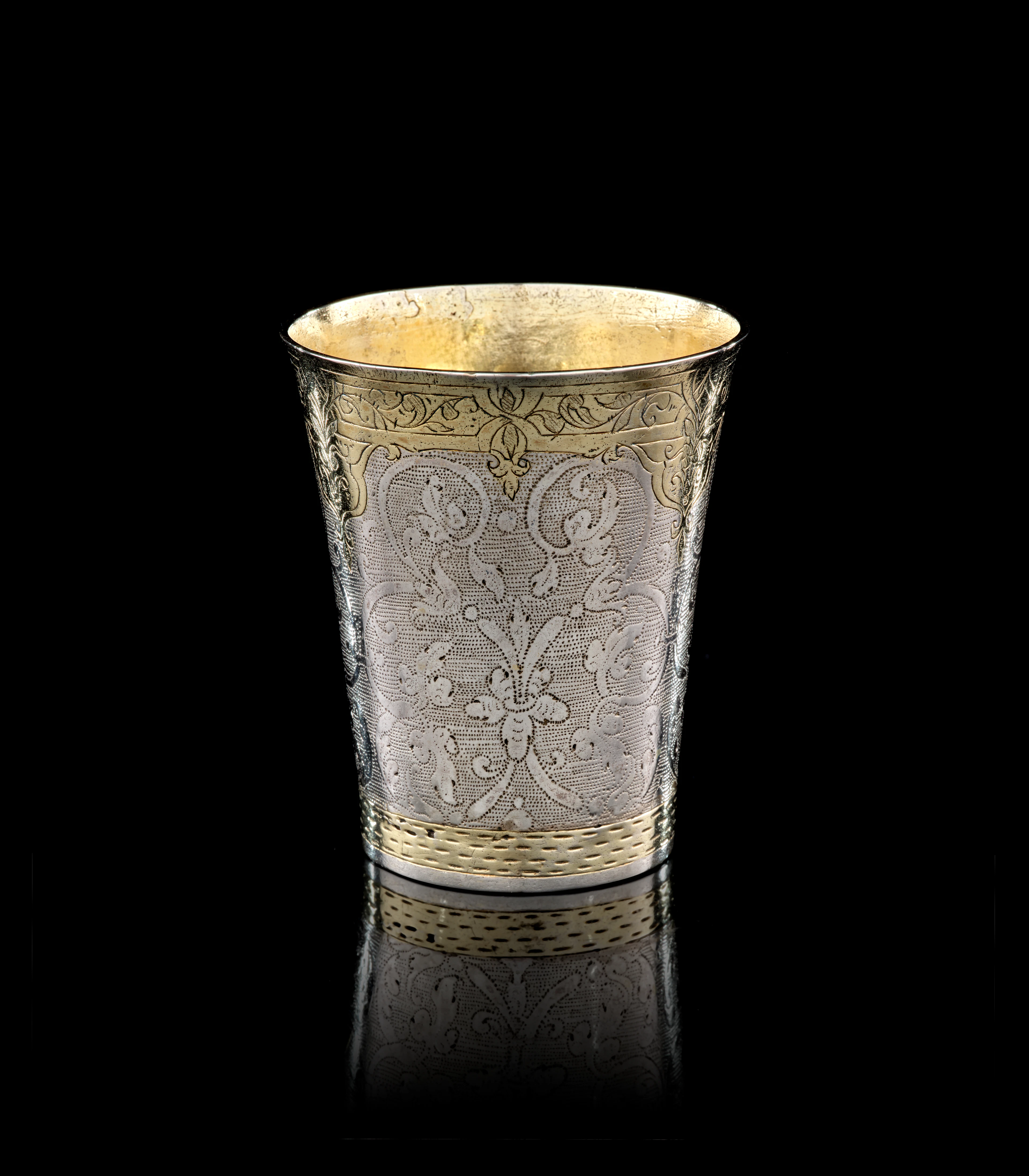 A German parcel-gilt silver beaker, Friedrich Pfeil, Saarbrucken