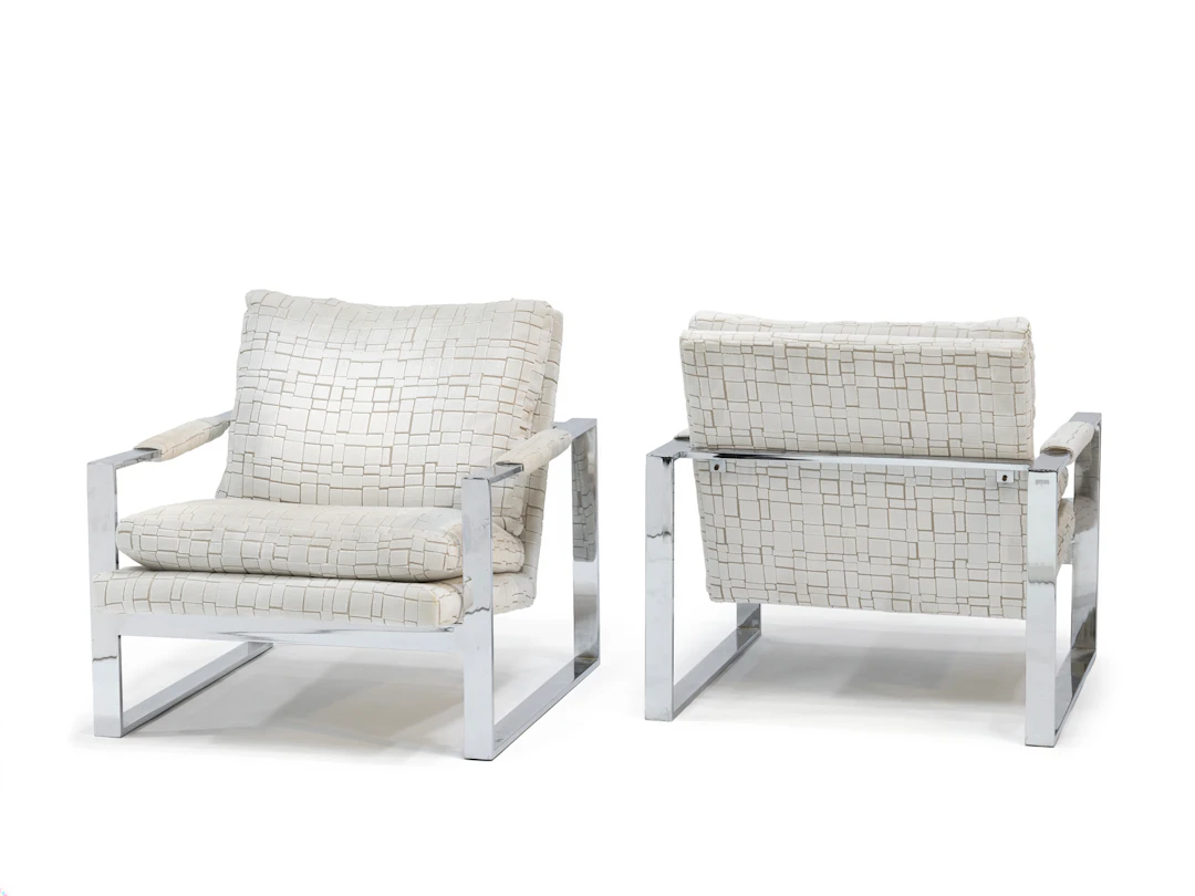 Milo BAUGHMAN 1923 - 2003 Paire de fauteuils - circa 1975
