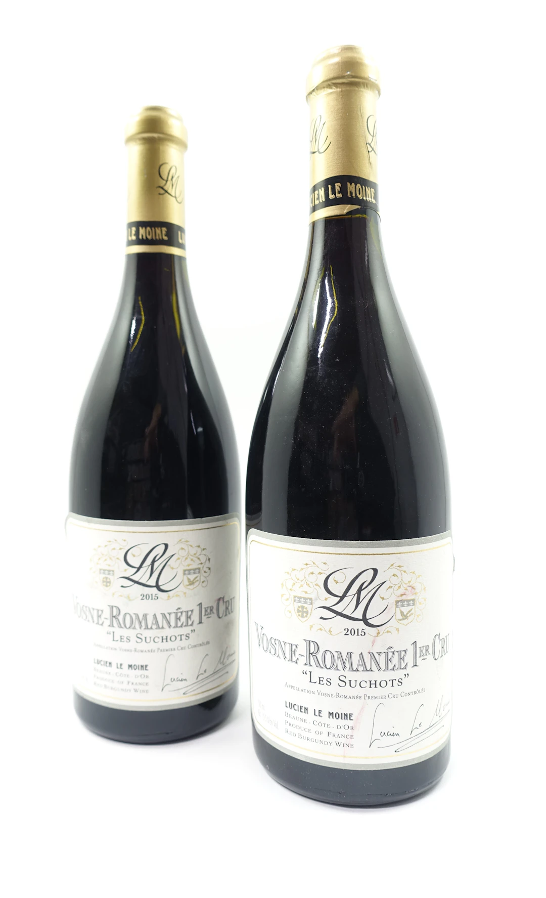 2 bts VOSNE ROMANEE 2015 1er Cru Les Suchots. Lucien Le Moine