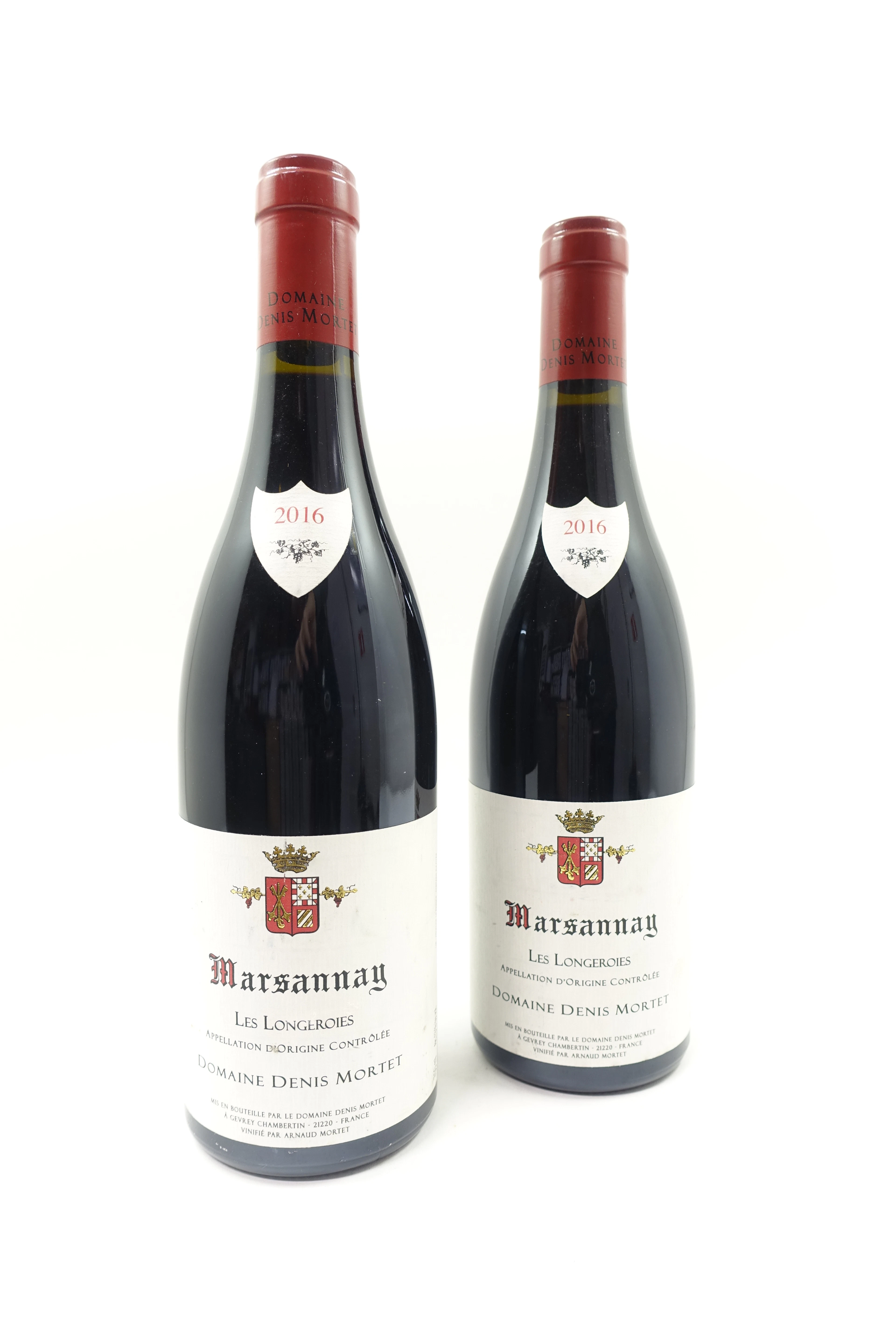 2 bts MARSANNAY 2016 (rouge) Les Longeroies. Domaine Denis Mortet