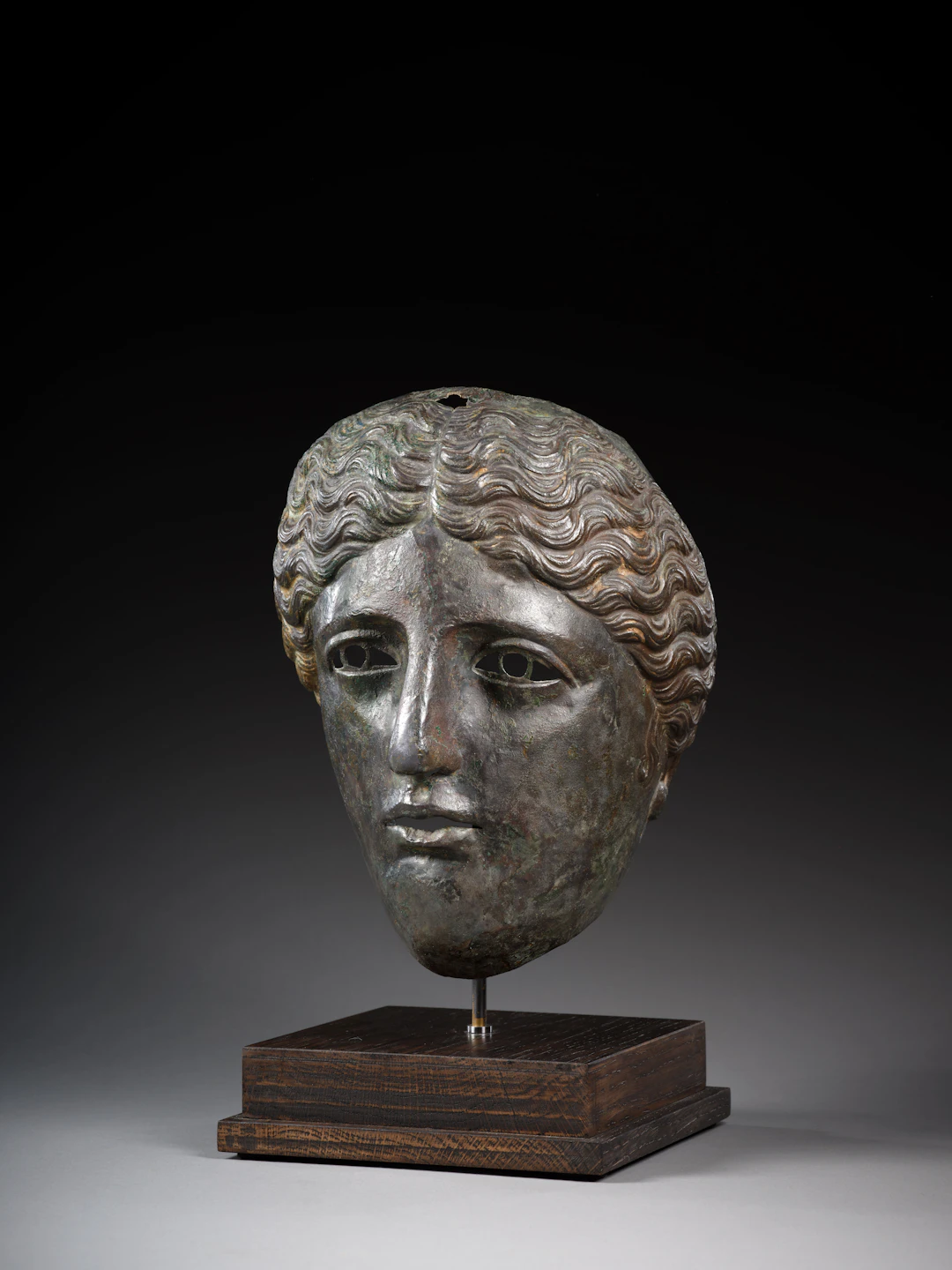 A Roman bronze mask from a Parade helmet of Silistra Type