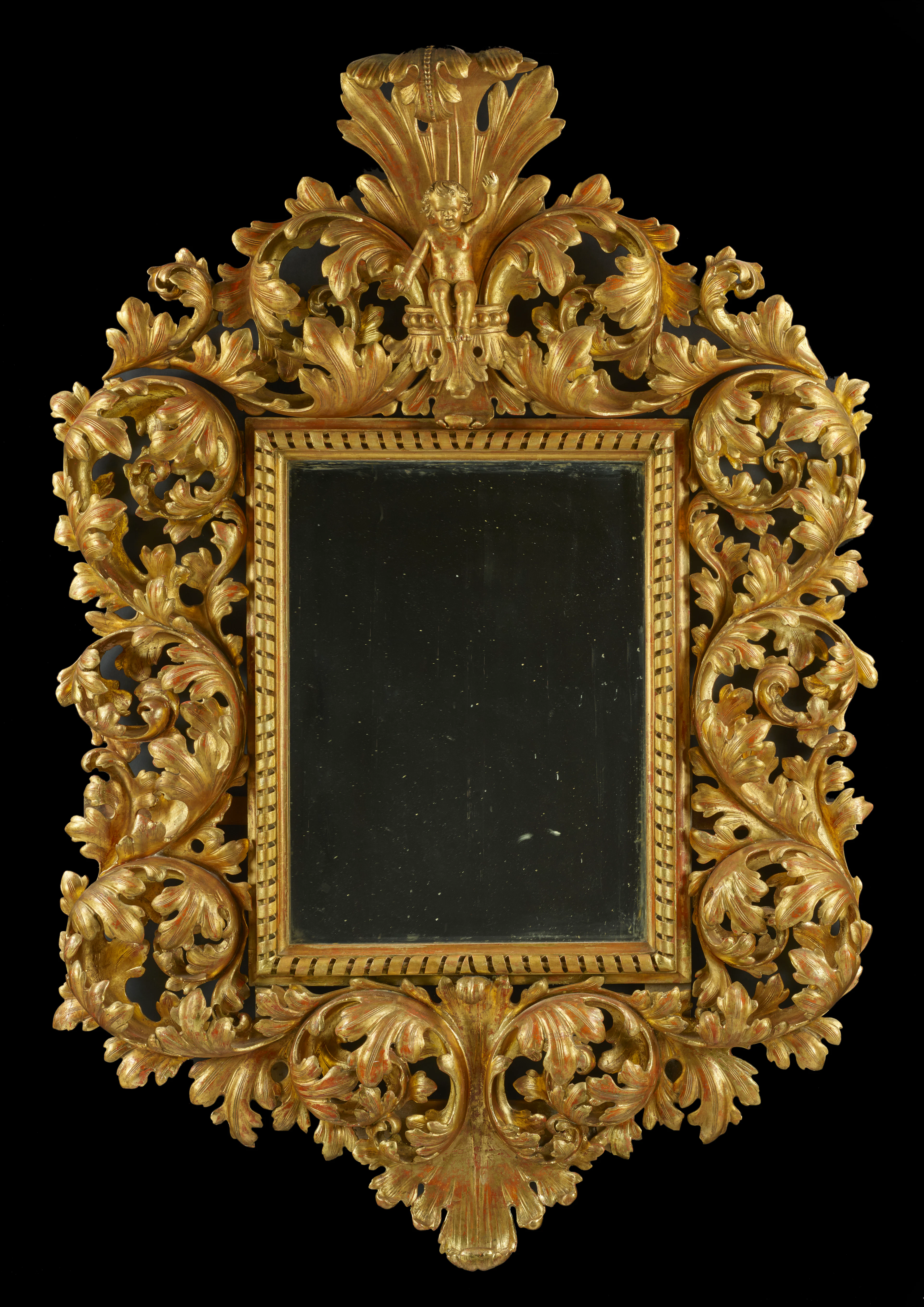 MIROIR ITALIEN D'ÉPOQUE BAROQUE, TRAVAIL PROBABLEMENT ROMAIN