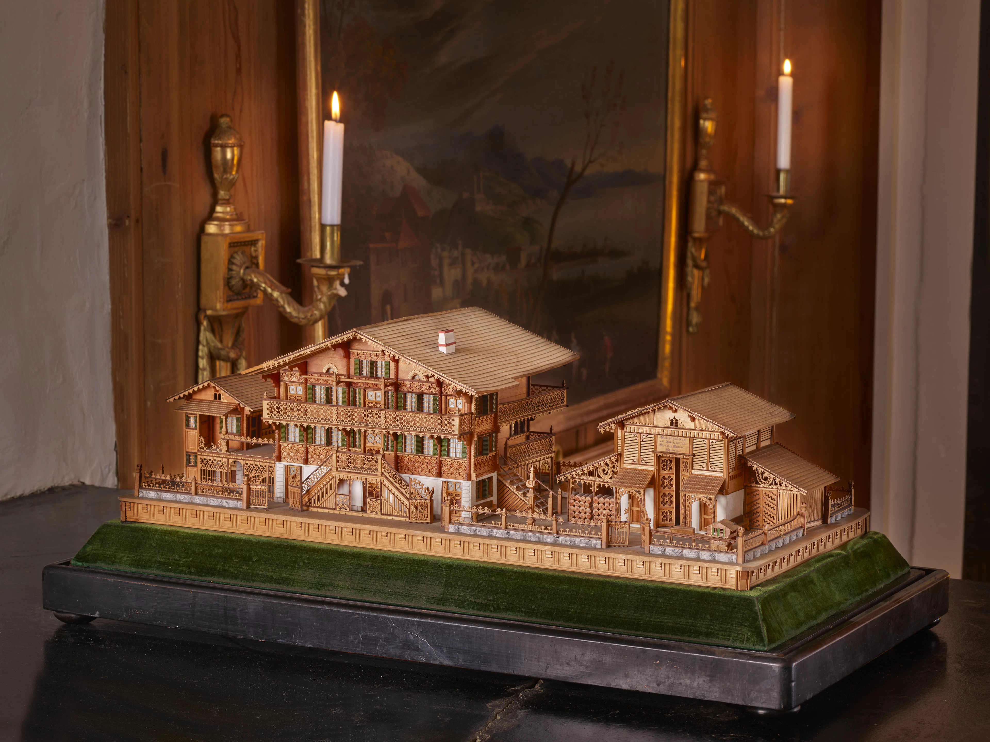 MAQUETTE DE CHALET, TRAVAIL SUISSE DU XIXe SIÈCLE, DATÉE 1858