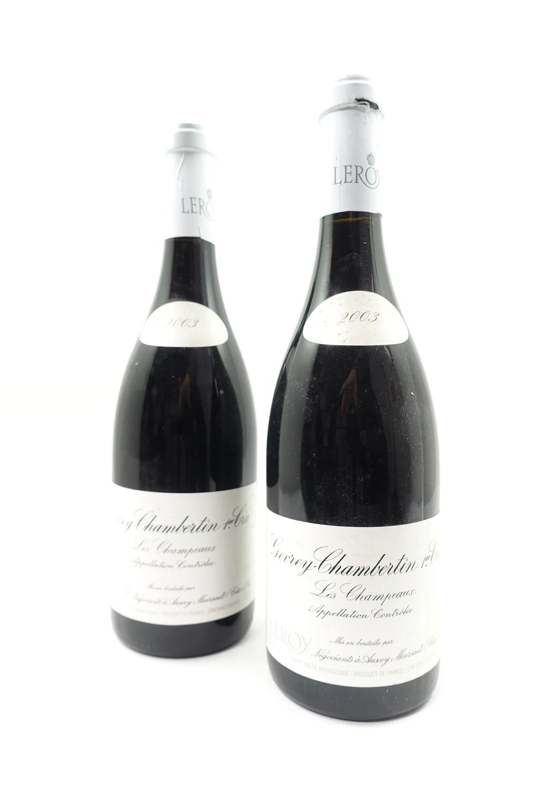 2 bts GEVREY CHAMBERTIN 2003 1er Cru Les Champeaux. Leroy Négociants