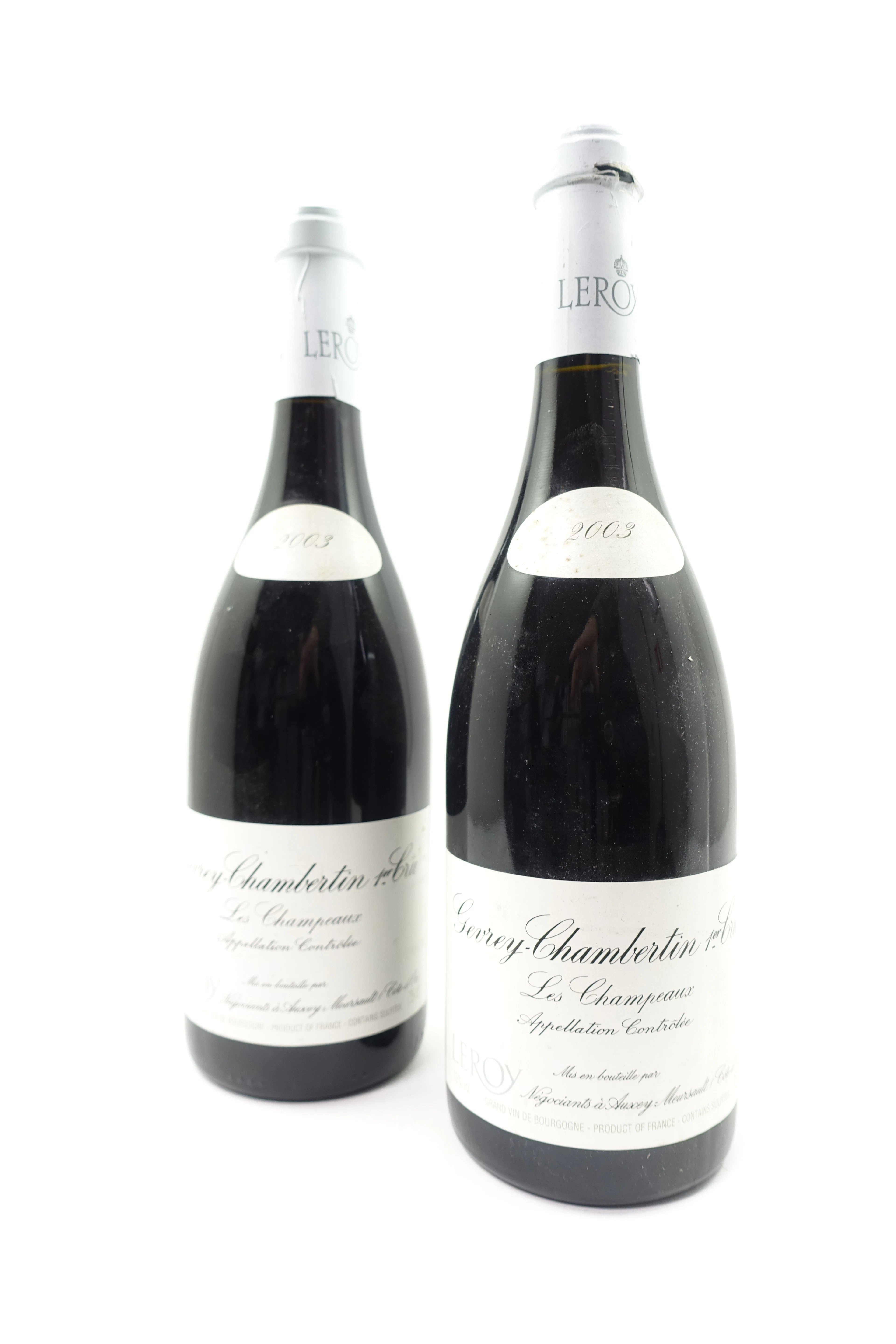 2 bts GEVREY CHAMBERTIN 2003 1er Cru Les Champeaux. Leroy Négociants