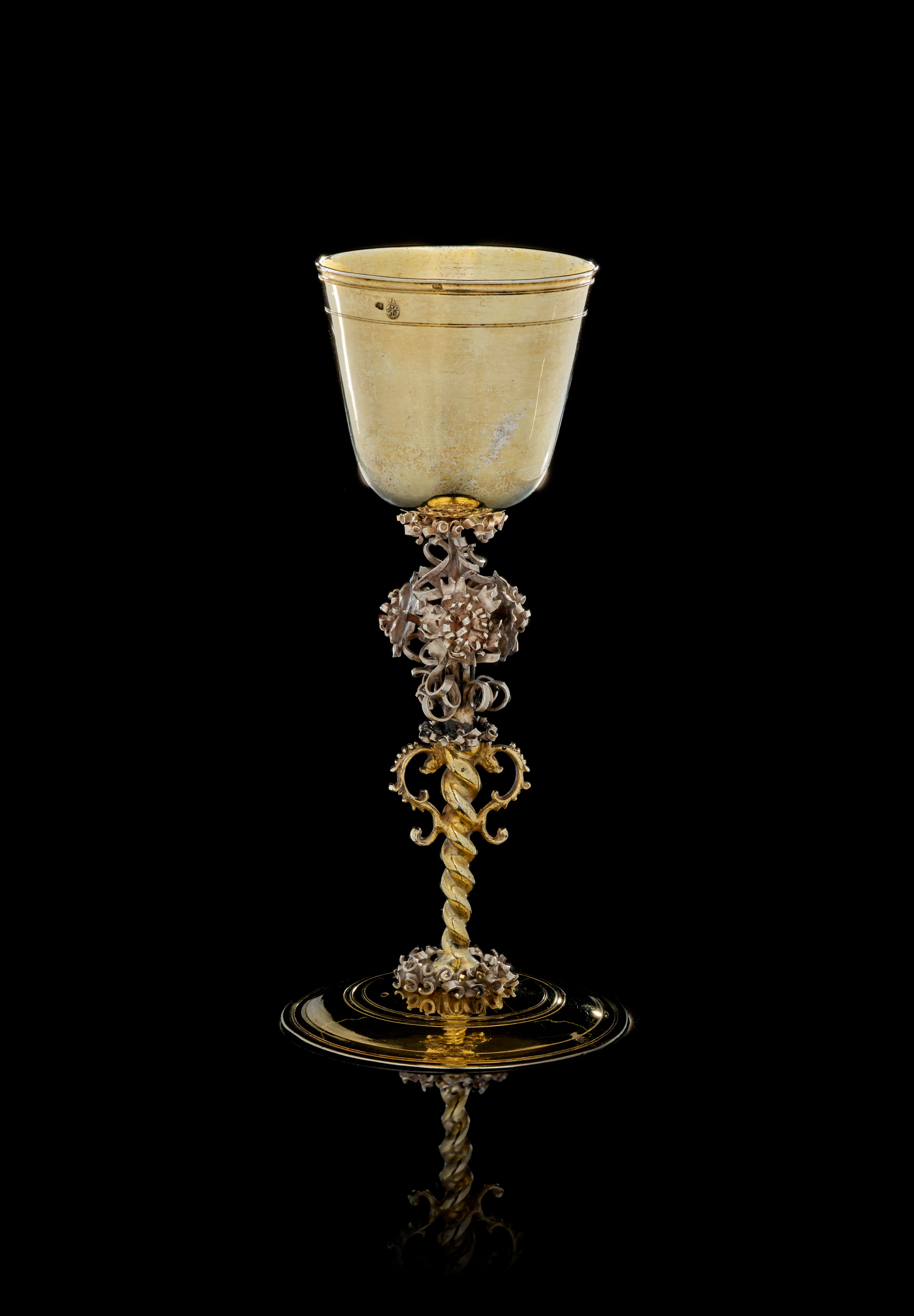 A German parcel-gilt silver cup, Hieronymus II Schuch, Augsburg, 1697-1700