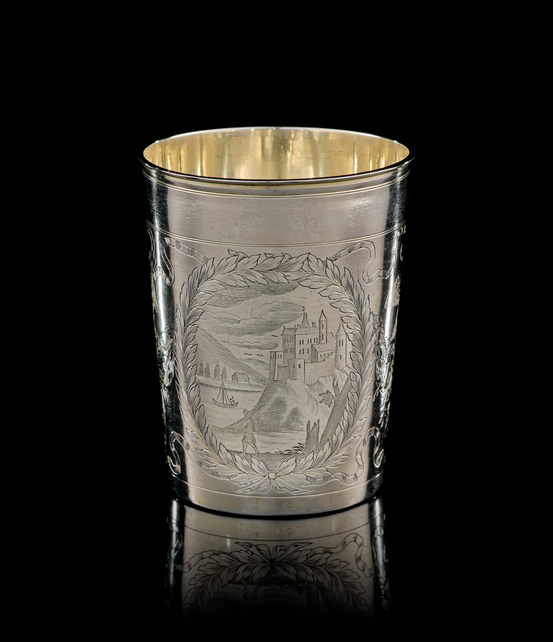 A German parcel-gilt silver beaker, Johann Christoph I Treffler, Augsburg