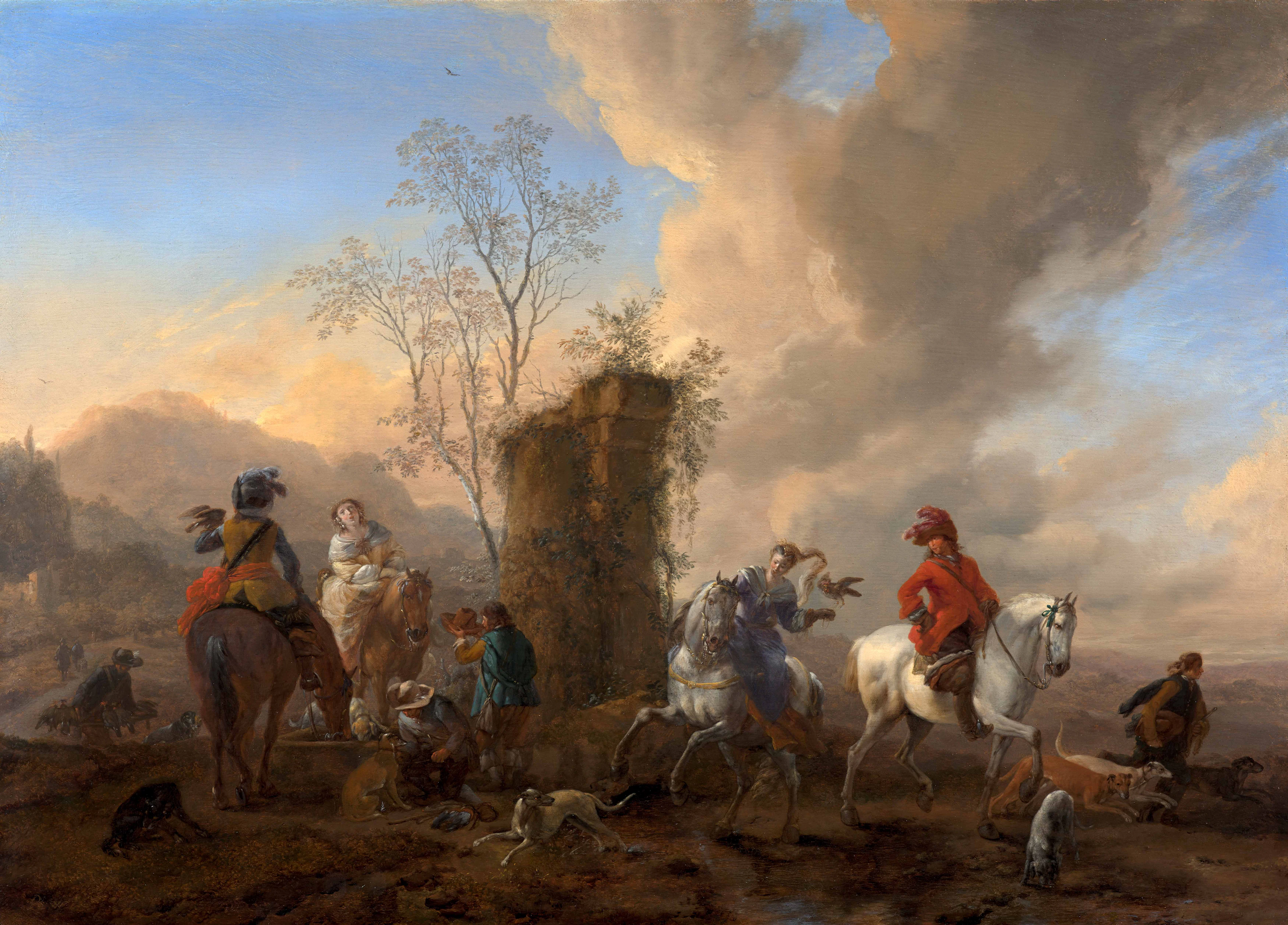 - La halte pendant la chasse au faucon
