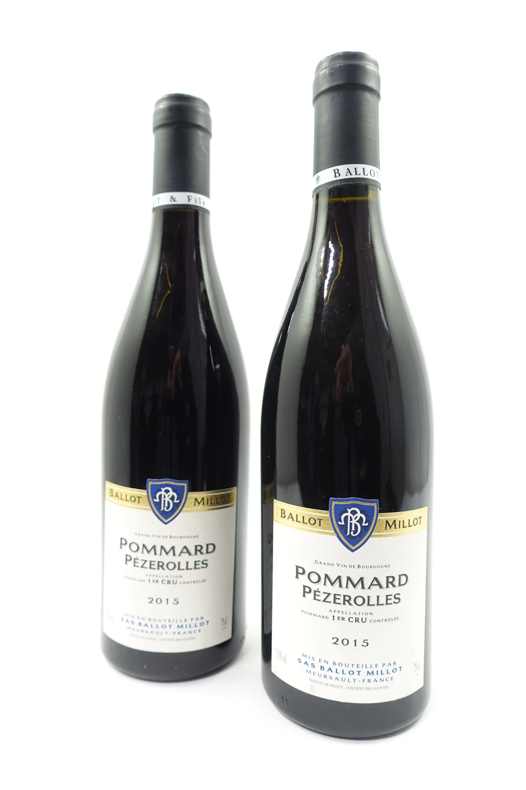 2 bts POMMARD 2015 1er Cru Pézerolles. Ballot-Millot