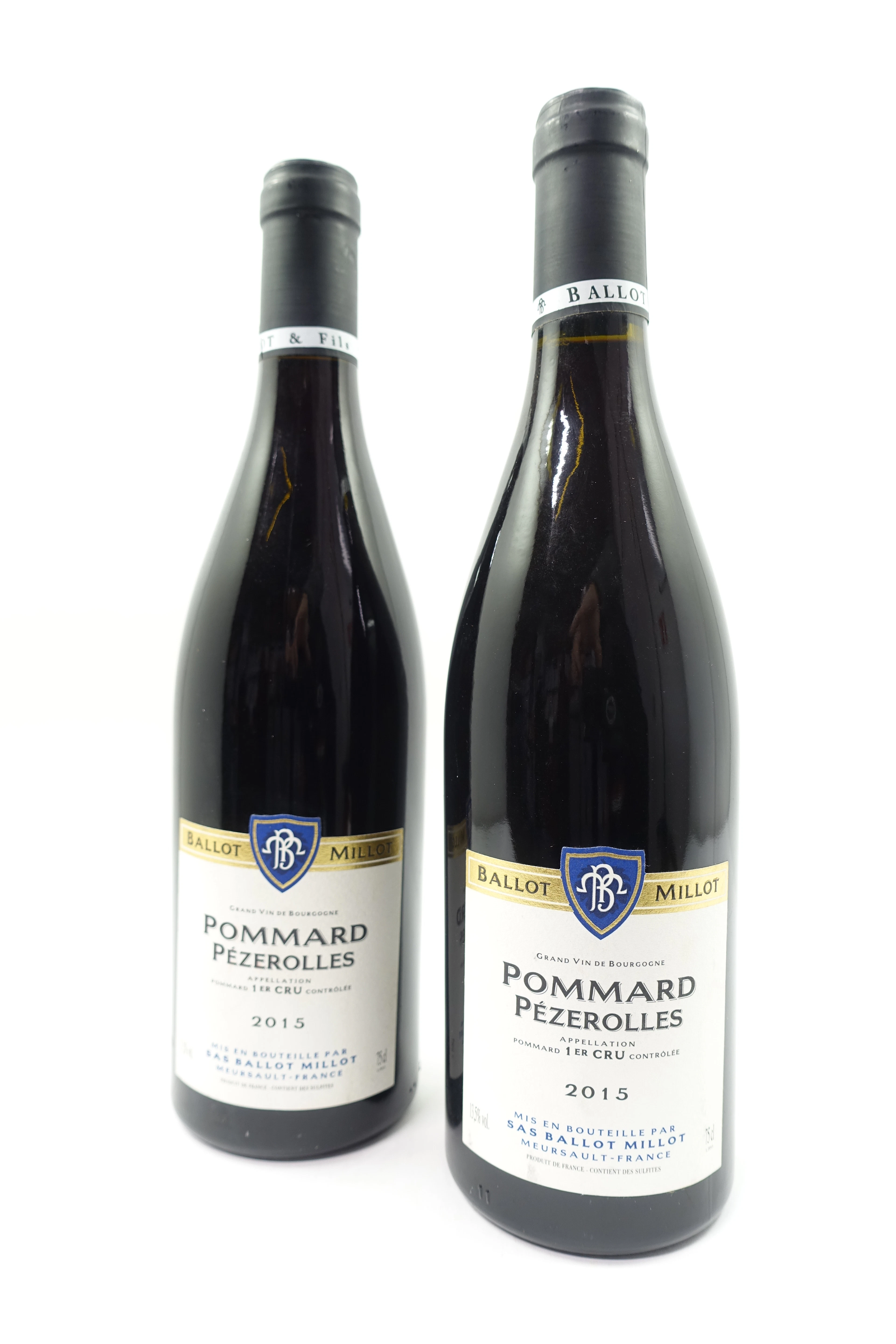 2 bts POMMARD 2015 1er Cru Pézerolles. Ballot-Millot
