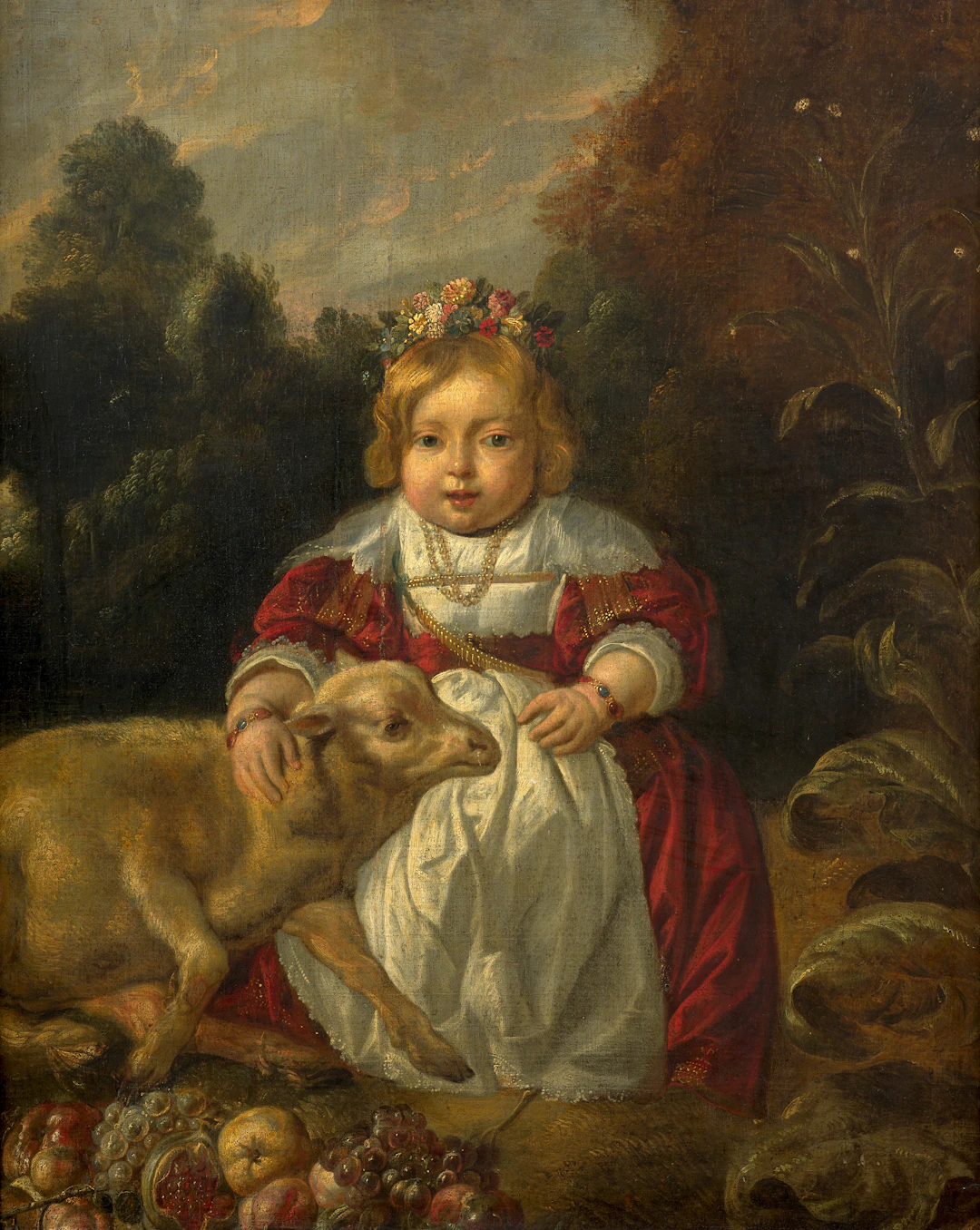 Jacob JORDAENS Anvers, 1593-1678 Fillette à l’agneau
