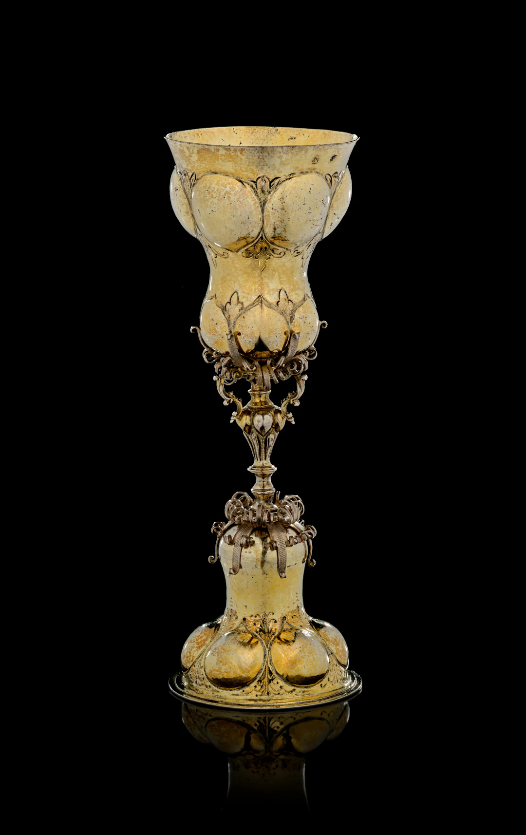 A French parcel-gilt silver cup, unidentified maker, Guebwiller, end