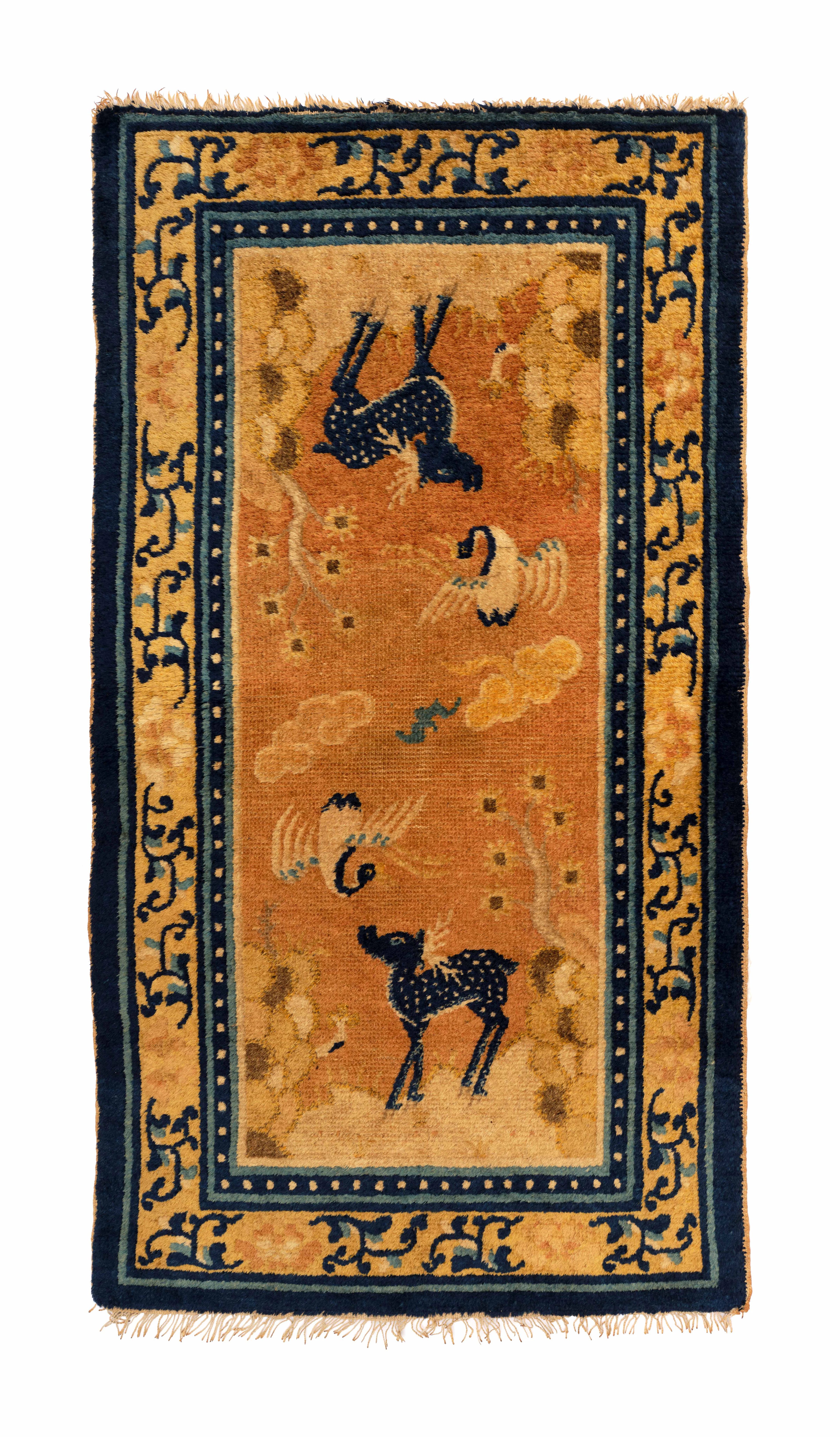 - TAPIS NINGXIA (NING XIA) DE LETTRÉ CHINOIS, Ouest de la Chine, dynastie