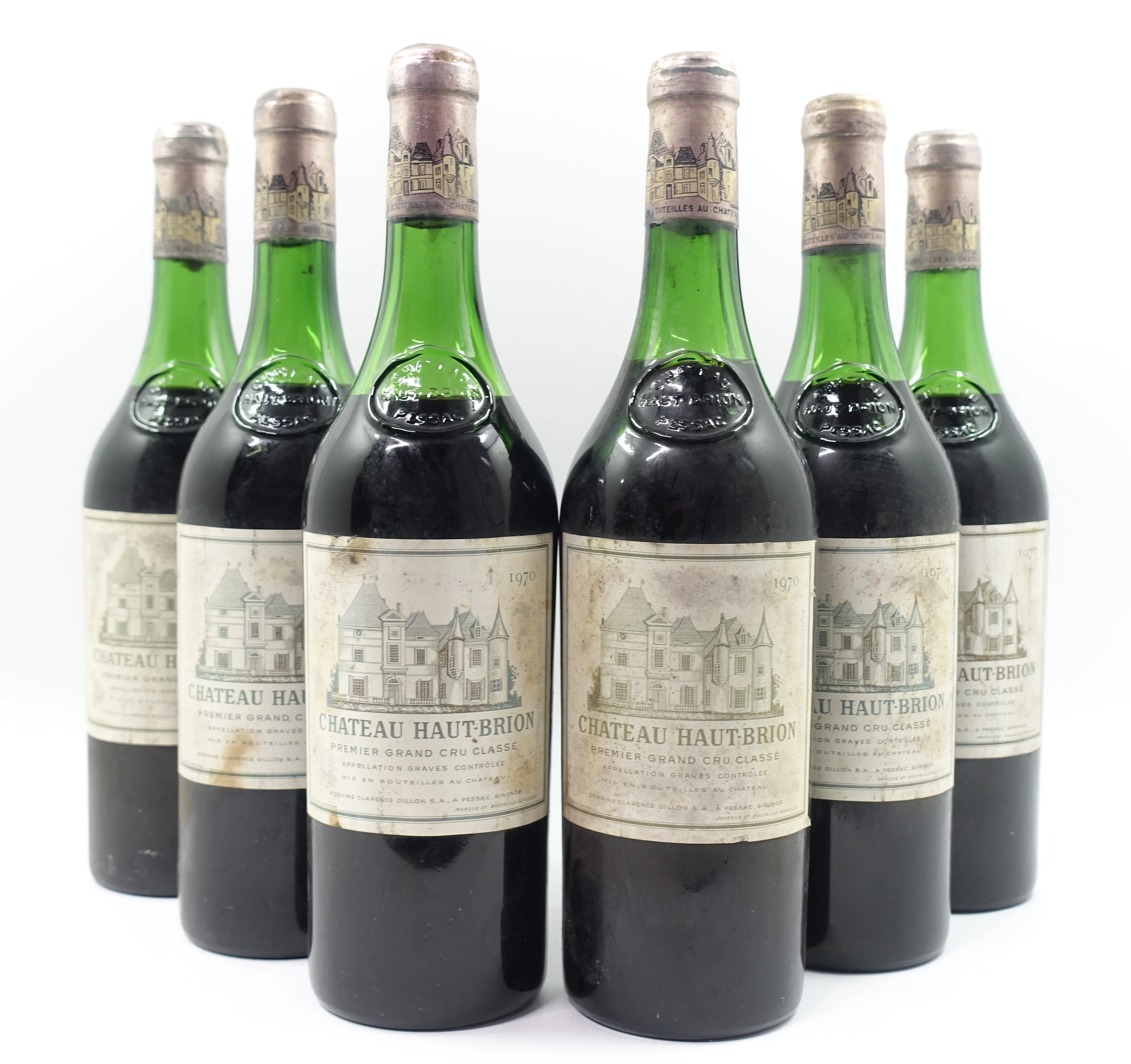 6 bts CH HAUT BRION 1970 1er GC Pessac Leognan