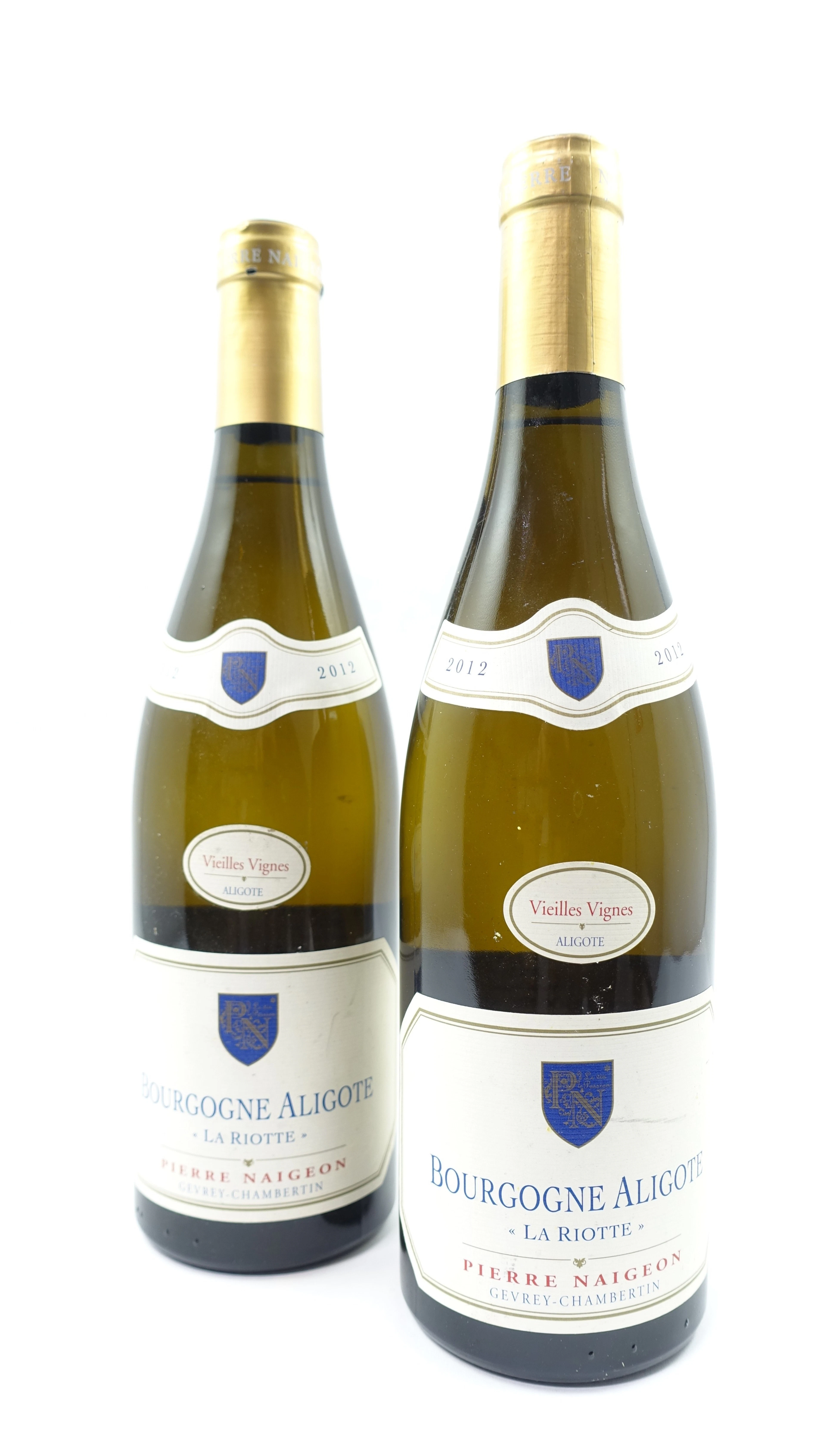 2 bts BOURGOGNE ALIGOTE 2012 Vieilles Vignes. La Riotte. Pierre Naigeon