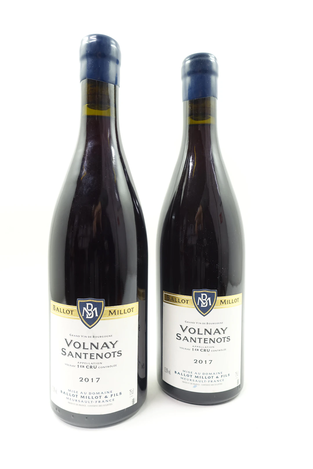 2 bts VOLNAY 2017 1er Cru Les Santenots. Ballot-Millot
