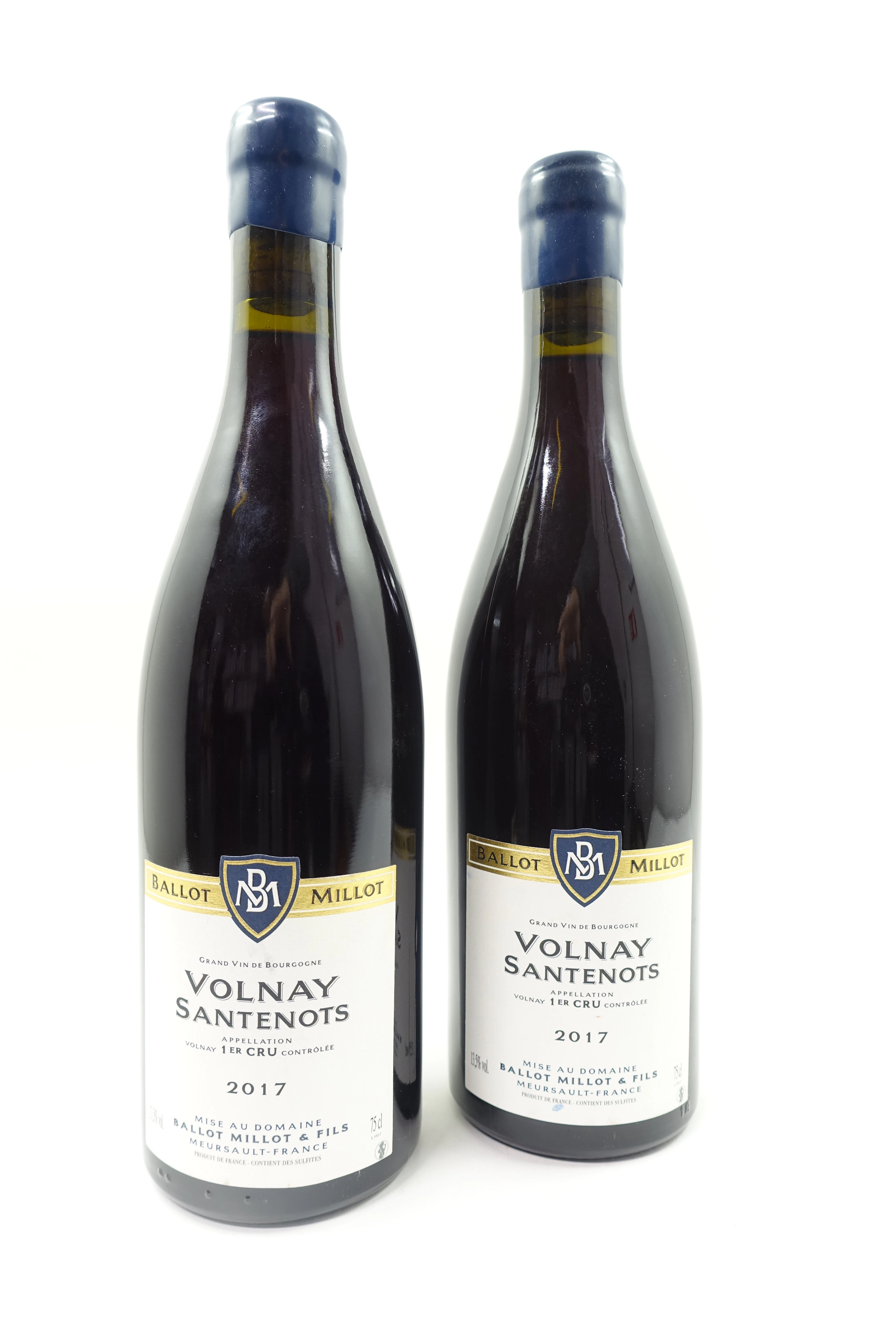 2 bts VOLNAY 2017 1er Cru Les Santenots. Ballot-Millot