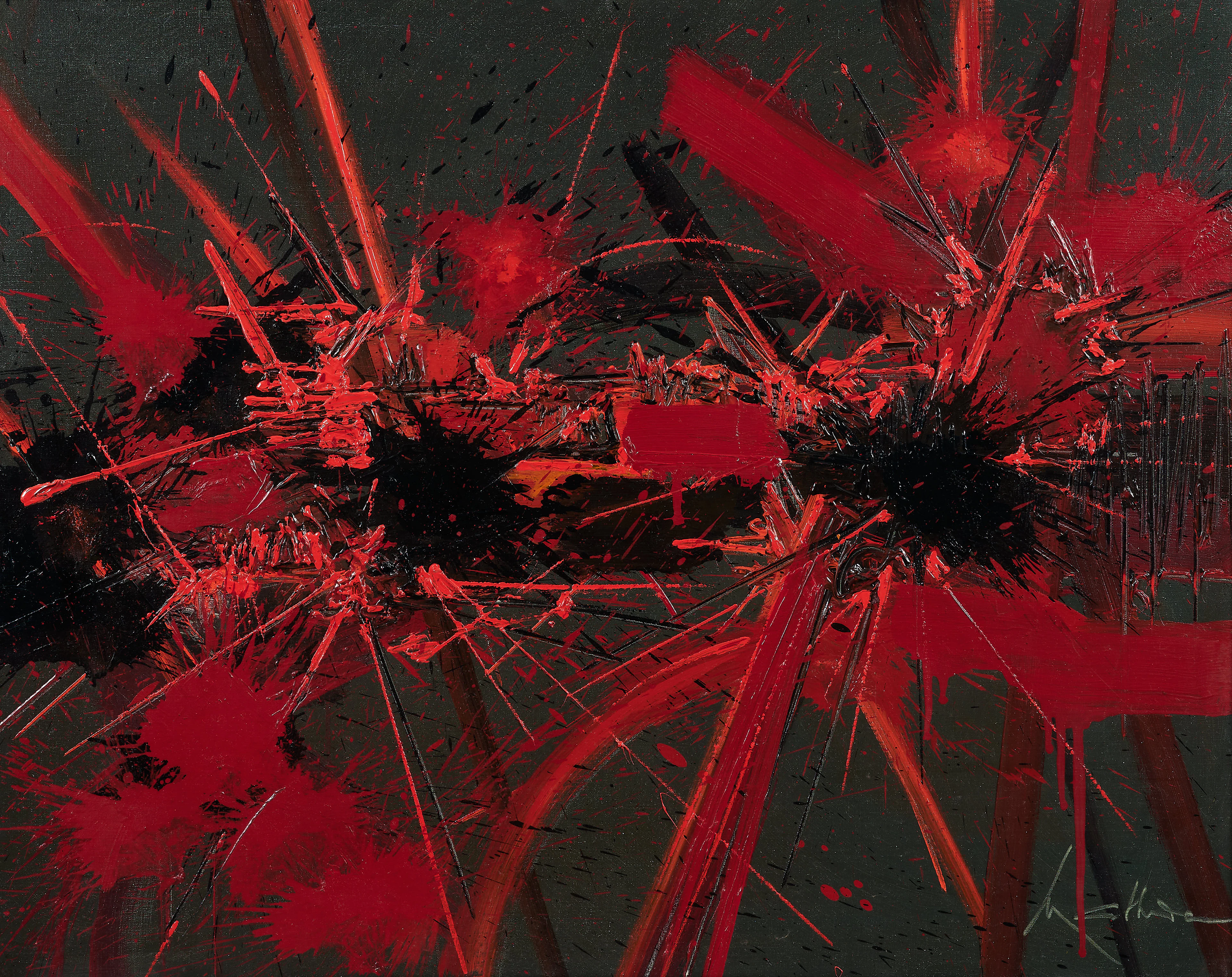 Georges MATHIEU 1921-2012 Feuilles Solitaires - 1988