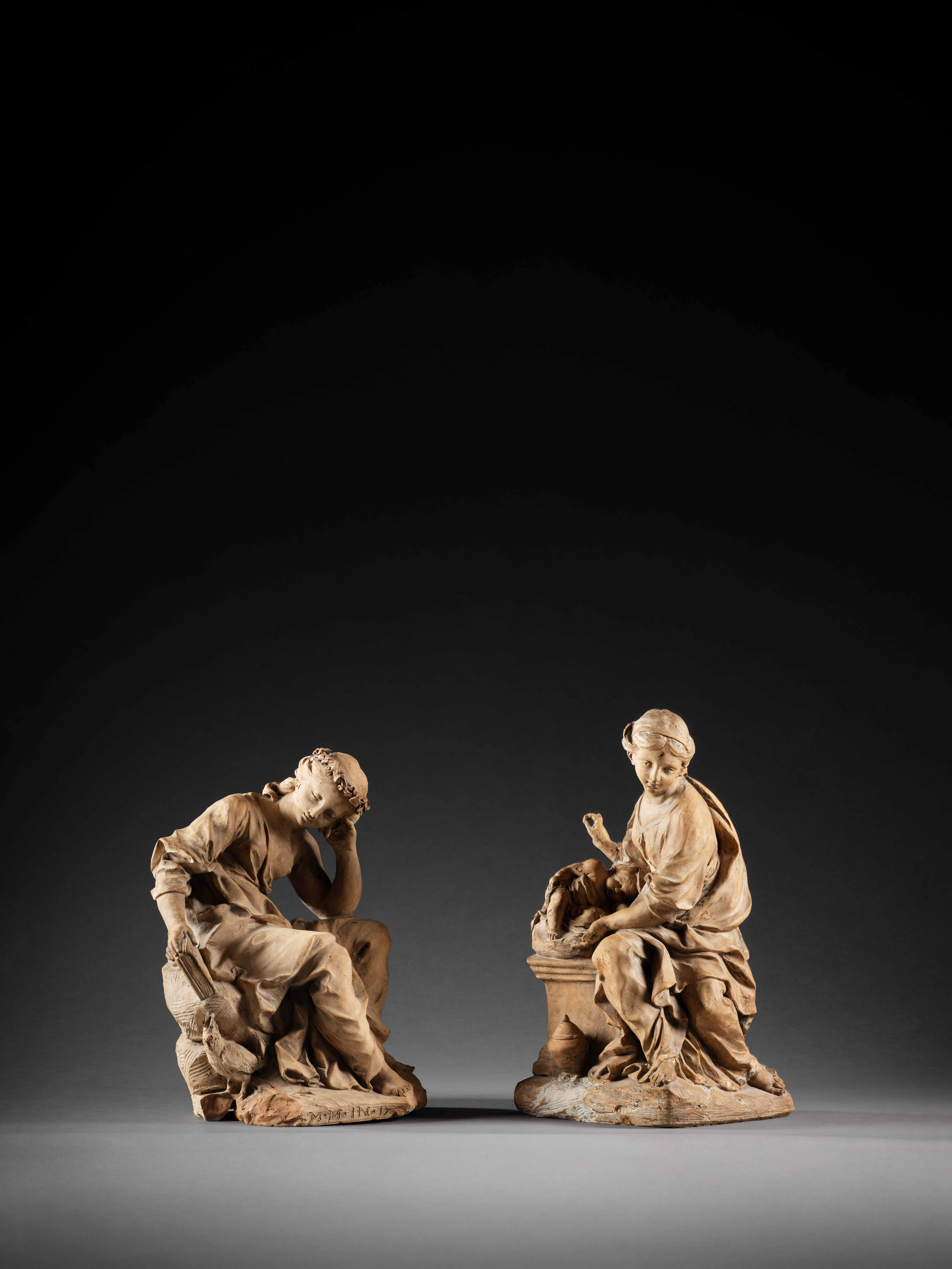 Giuseppe Maria MAZZUOLI Sienne, 1727 - ?, 1781 Allégories de l'Eveil
