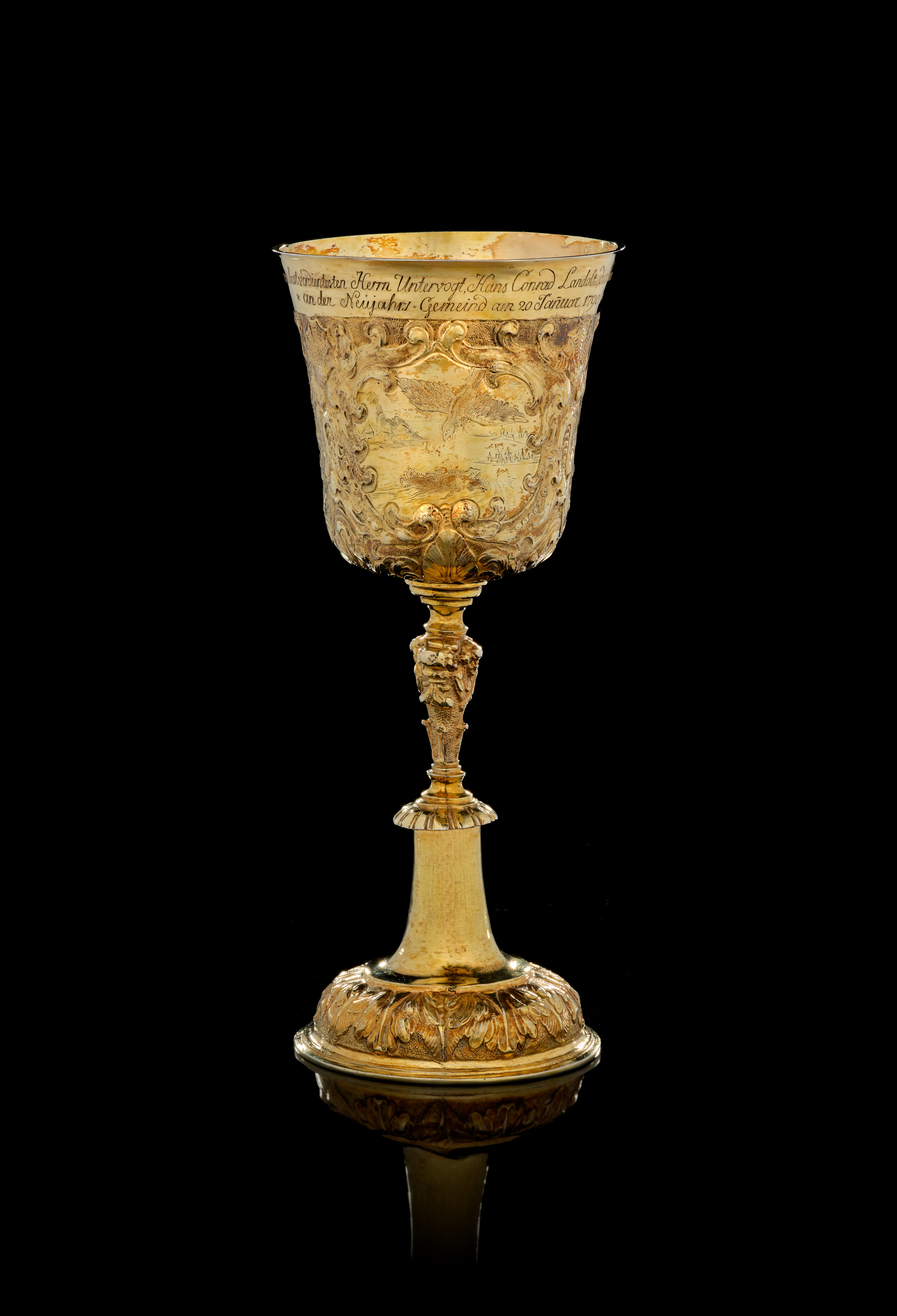 A Swiss silver-gilt cup, Hans Jakob Meyer, Zürich, 1651-1660