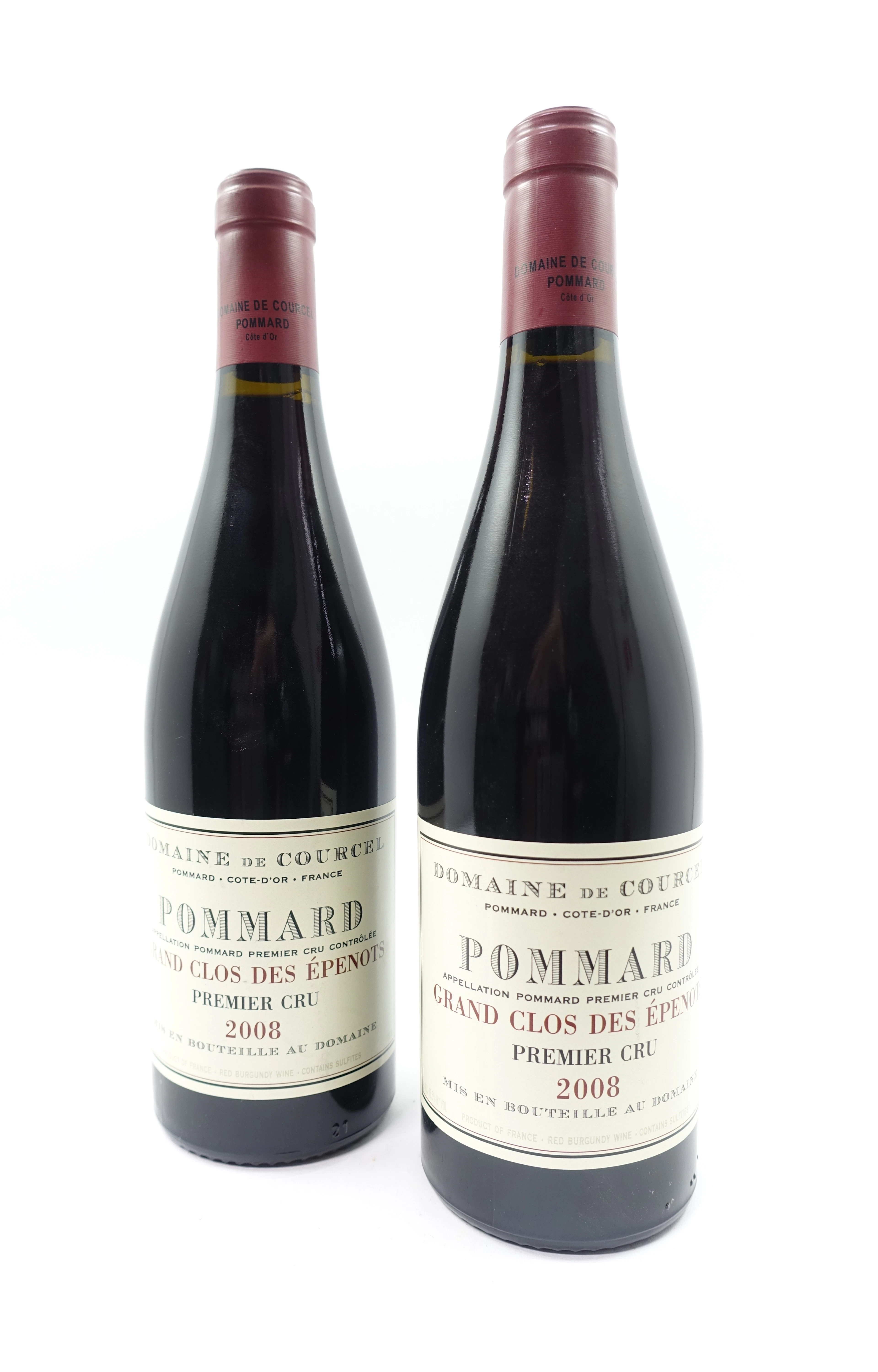 2 bts POMMARD 2008 1er Cru Grand Clos des Epenots. Domaine de Courcel